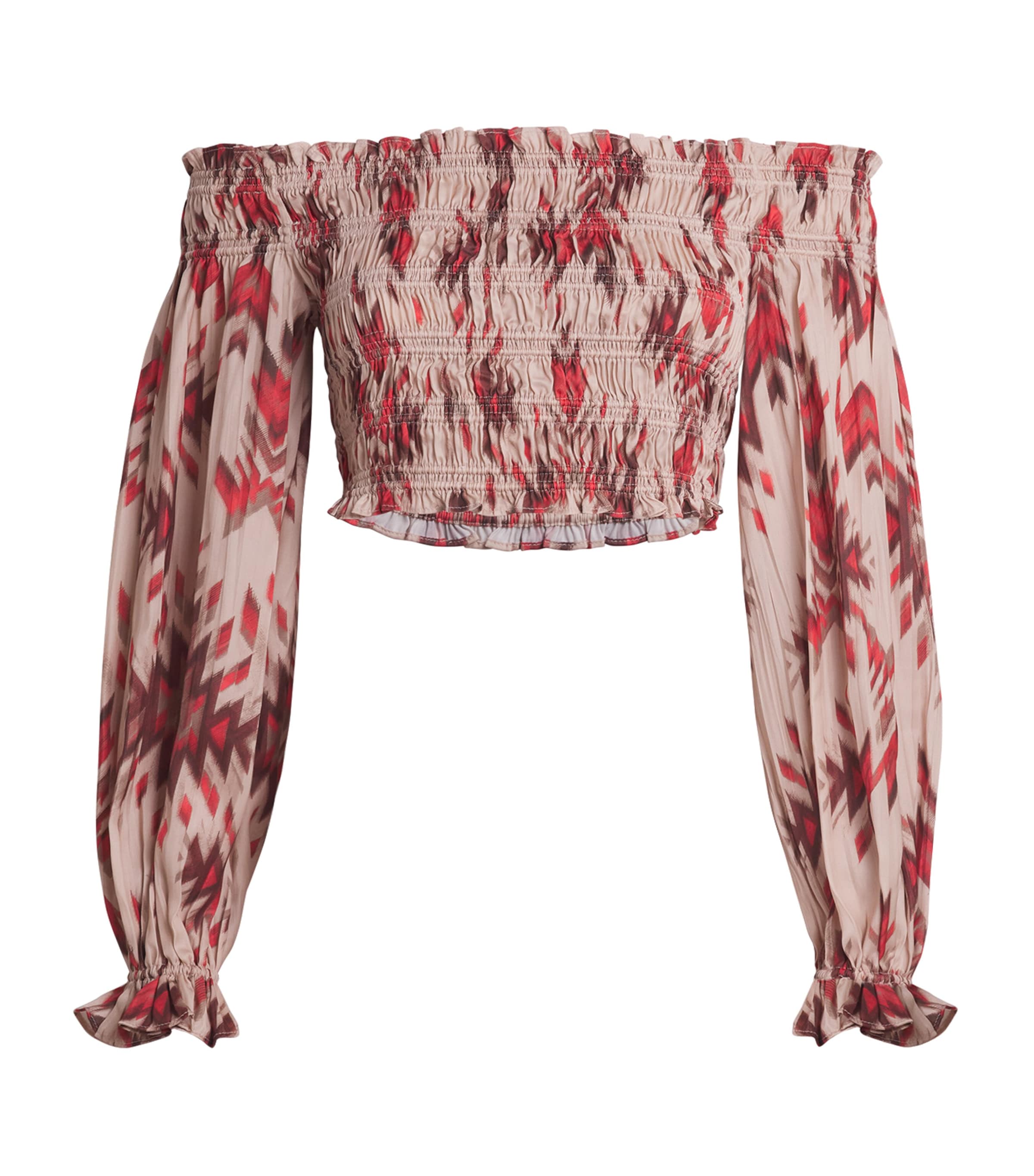 L Agence Graciela Off-the-shoulder Smocked Top In Pink