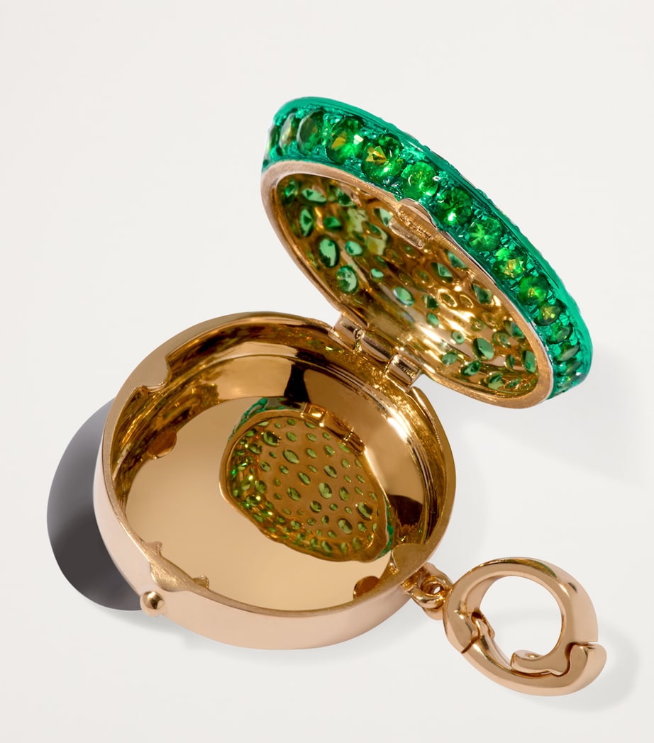 x Harrods Yellow Gold and Tsavorite My Life In Charms Doorman's Cap Locket Charm YELLOW GOLD Image 2