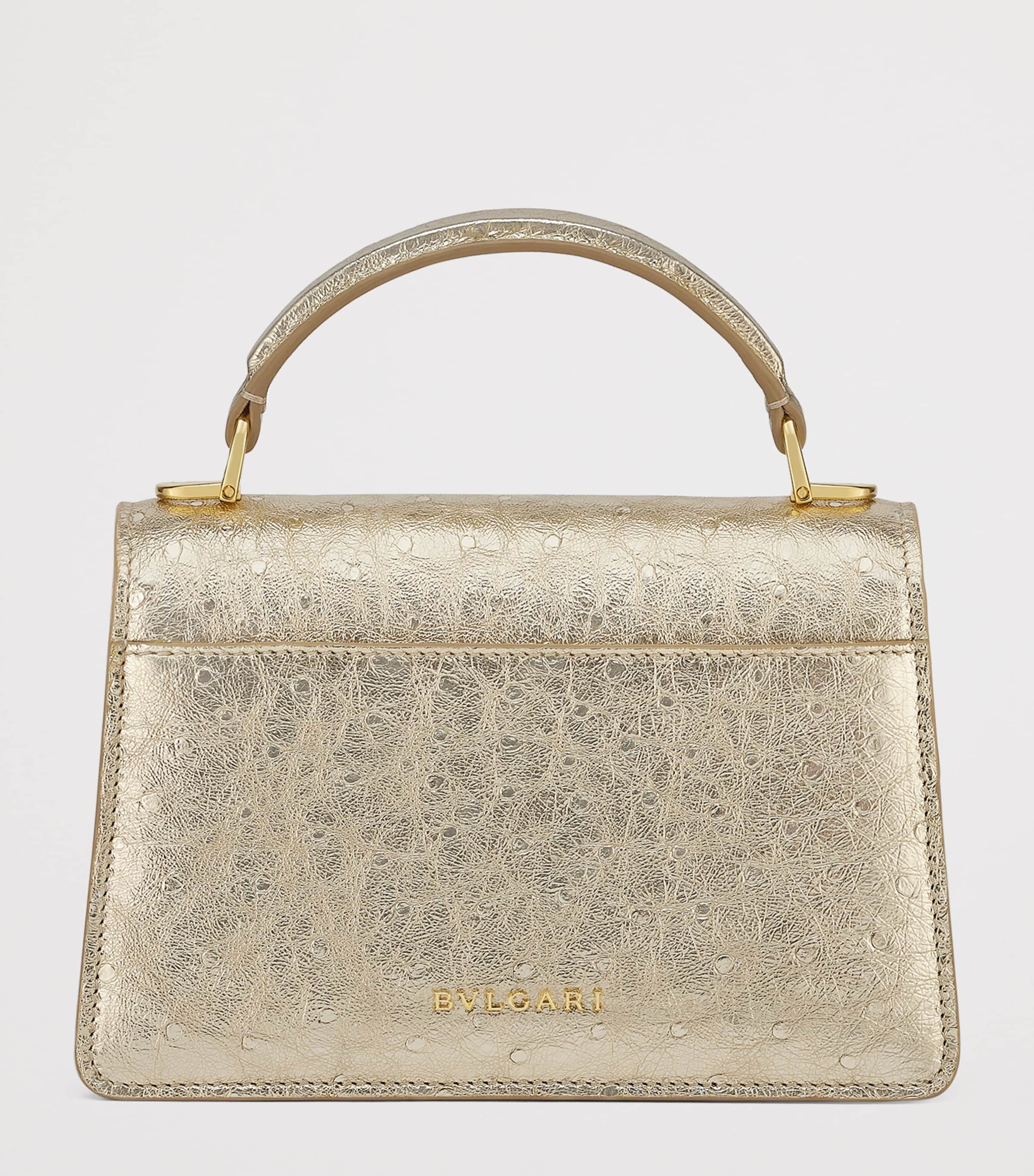 Mini Leather Serpenti Forever Top-Handle Bag LIGHT GOLD Image 3