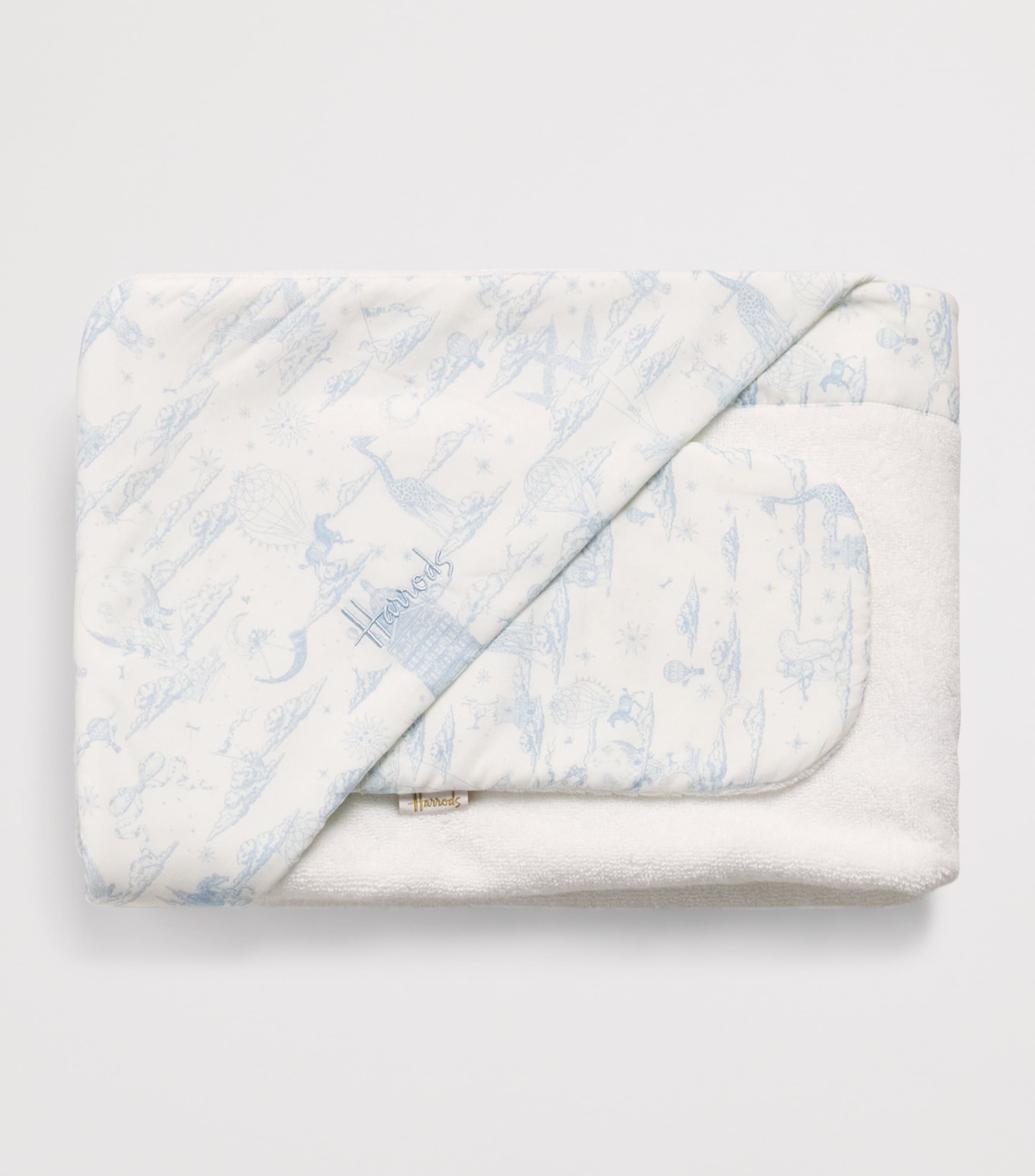 Organic Cotton Hooded Towel and Wash Mitt Set (70cm x 70cm) BLUE Image 3