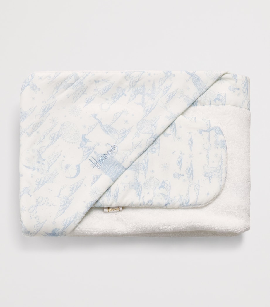 Organic Cotton Hooded Towel and Wash Mitt Set (70cm x 70cm) BLUE Image 3