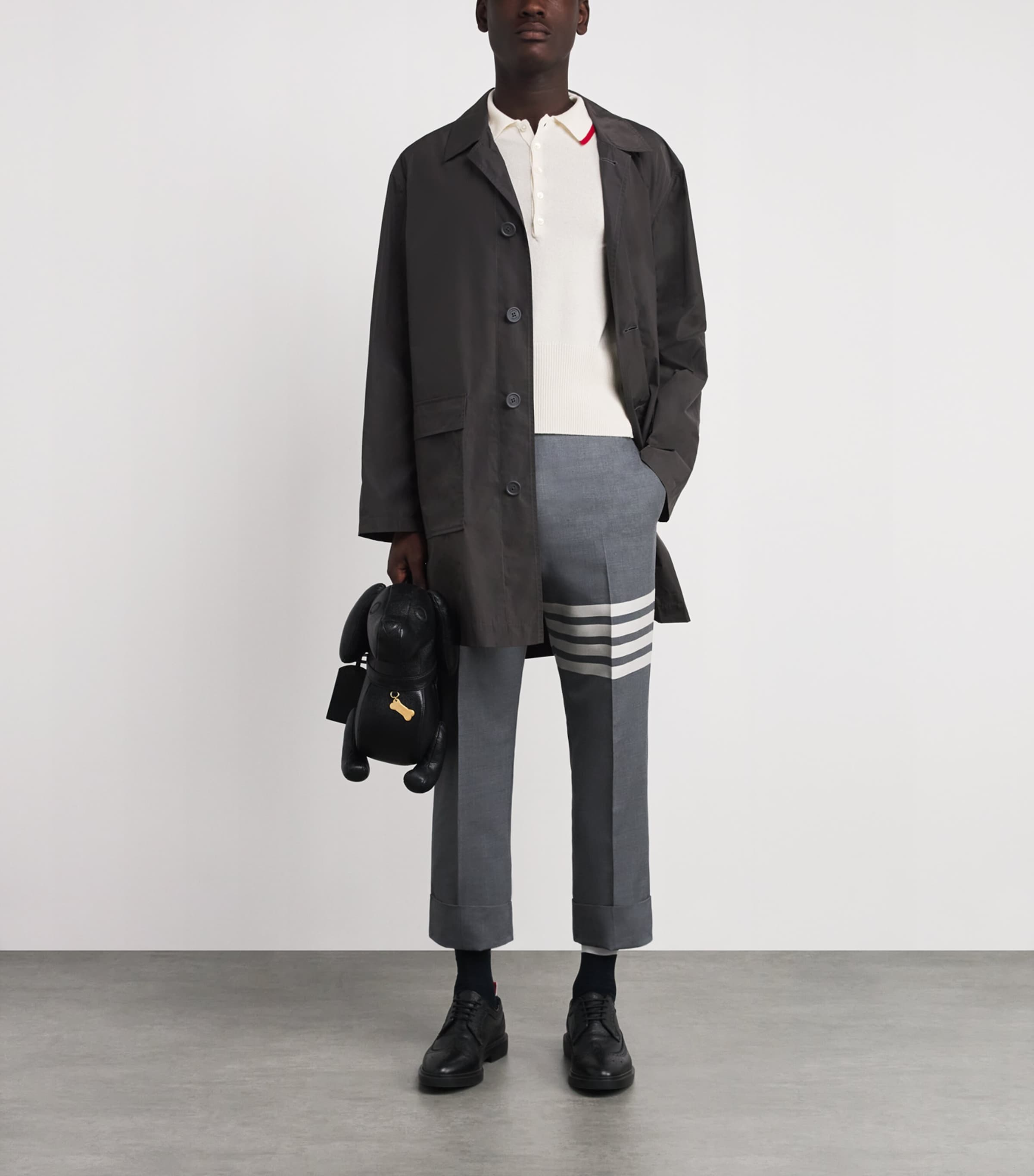 Cashmere 65 Intarsia Polo Shirt WHITE Image 2