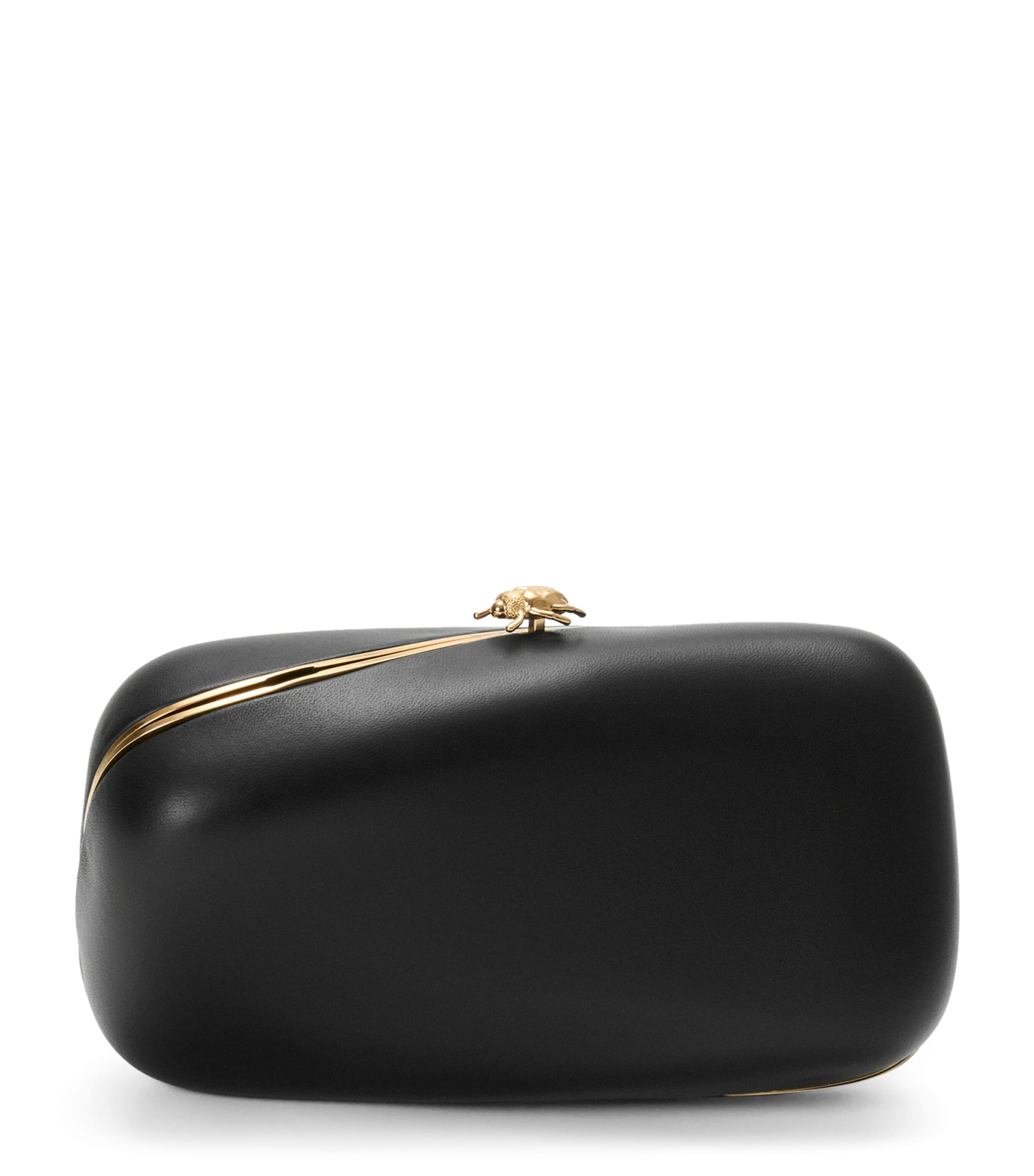 LOEWE Leather Twisted Minaudiere Clutch Bag Black