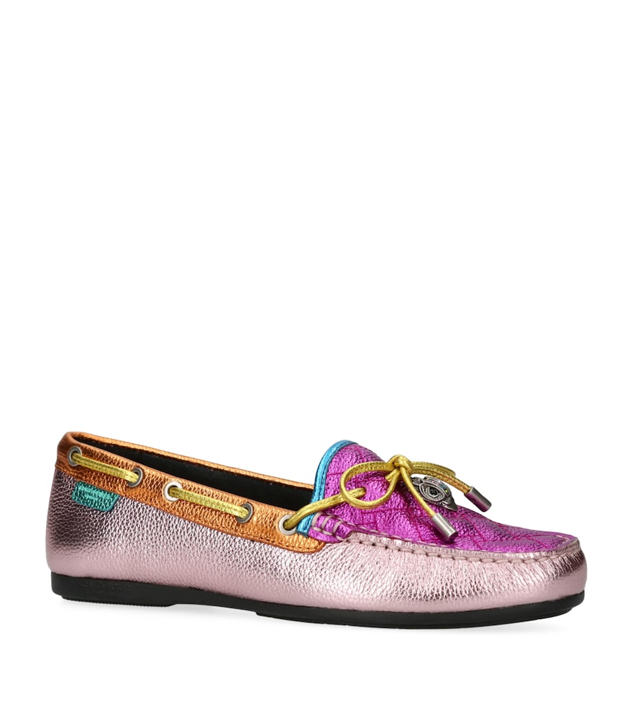 Kurt Geiger London Leather Eagle Moccasins Pink Comb Image 1