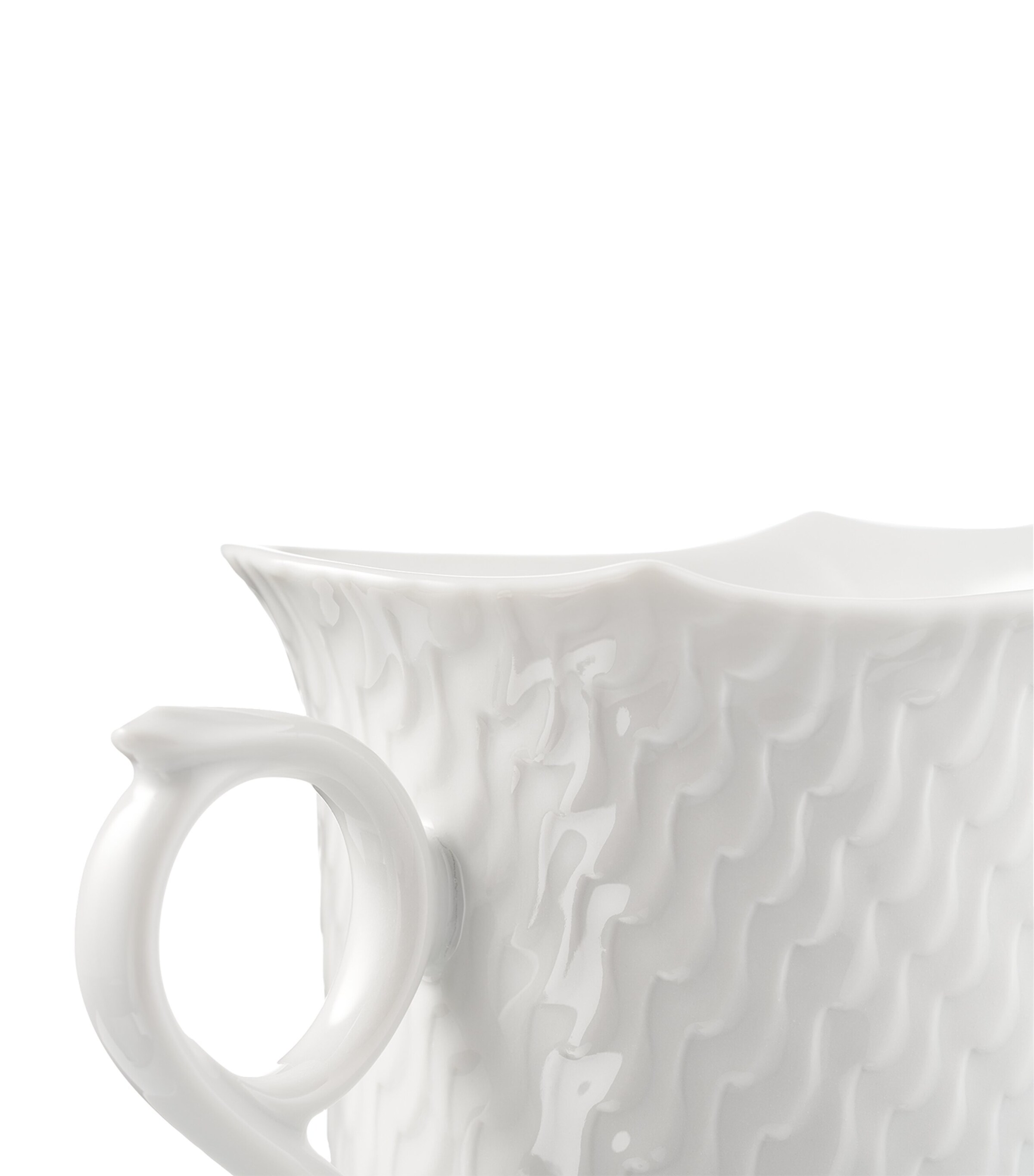 Meissen Wave Relief Coffee Cup and Saucer White Image 7