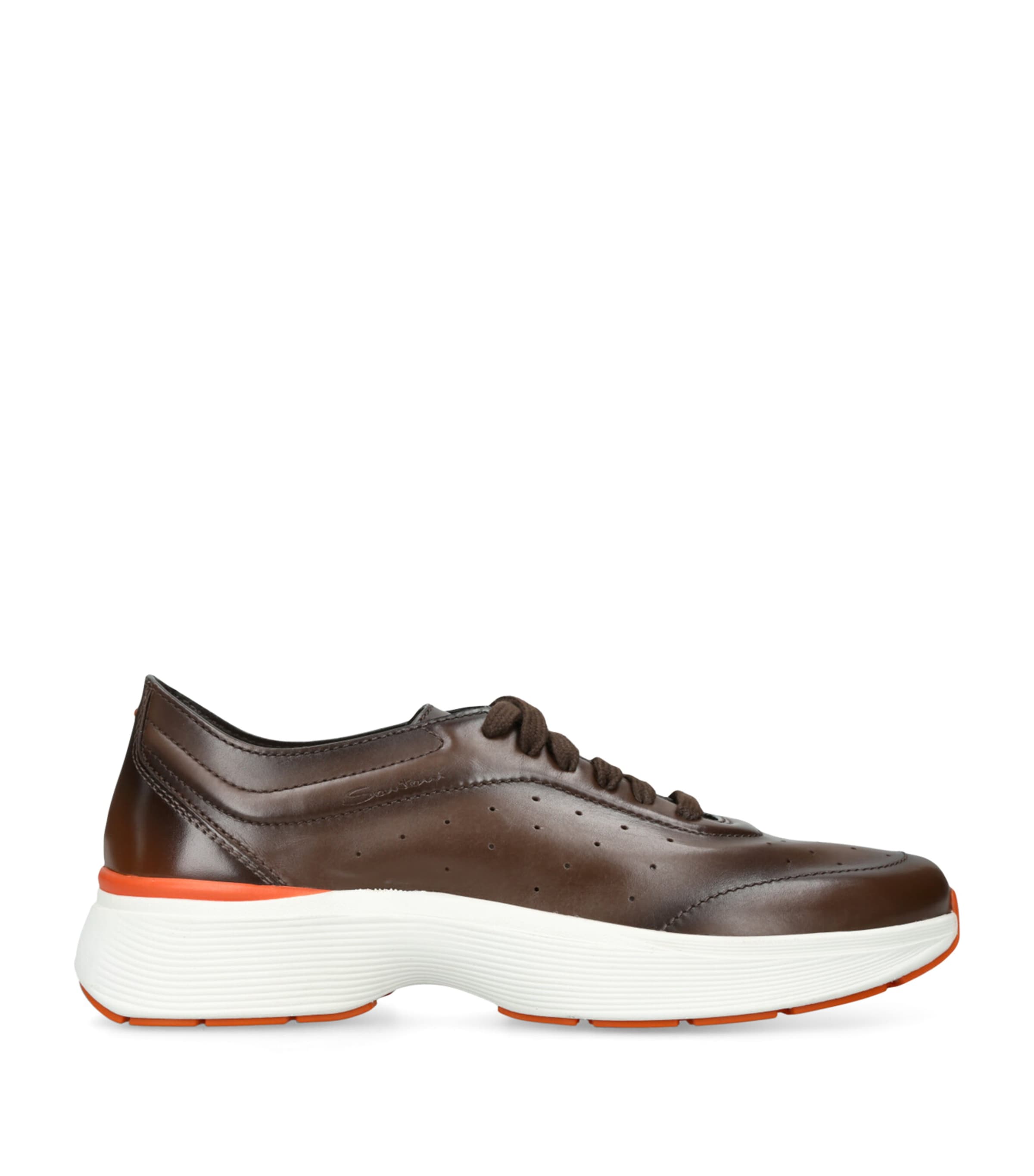 Santoni Leather Easy Bounce Sneakers Brown Image 1