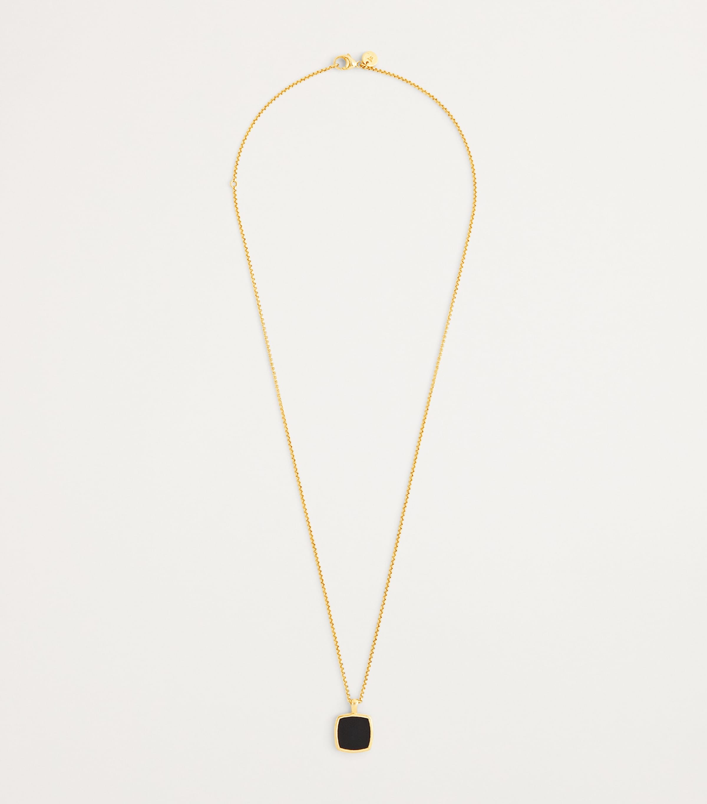 Gold-Plated Onyx Cushion Pendant Necklace NA Image 3