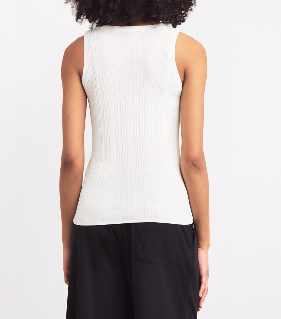 Ribbed Tank Top WHITE Image 4