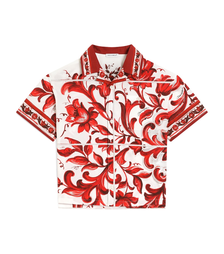Dolce&Gabbana Kids Majolica Print Hawaiian Shirt (8-14 Years) Maiolica Rub Image 1