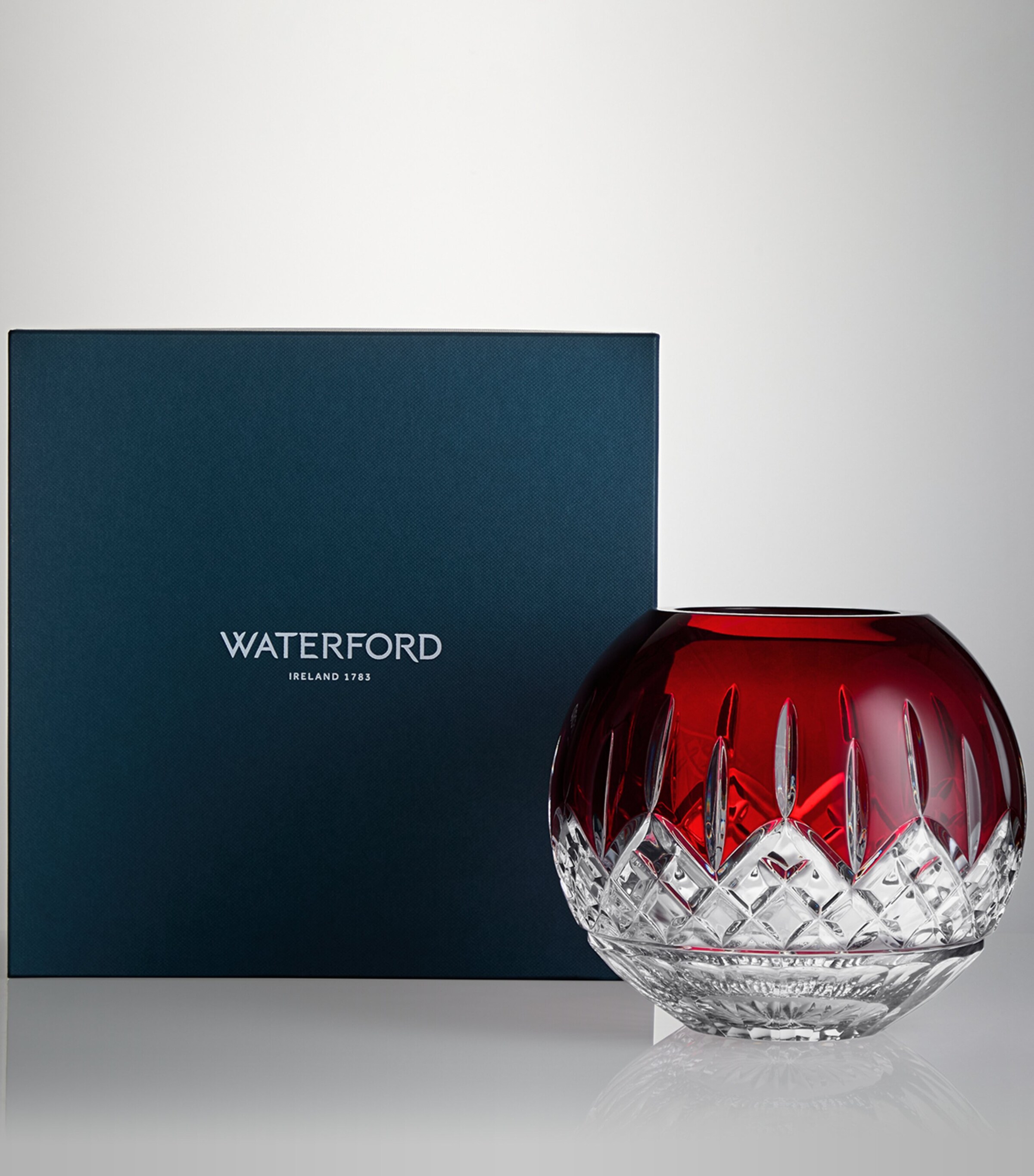 Crystal Lismore Red Rose Bowl (20cm) RED Image 7