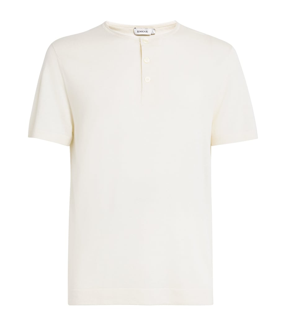 Silk-Linen Hayes Henley Shirt IVORY Image 1