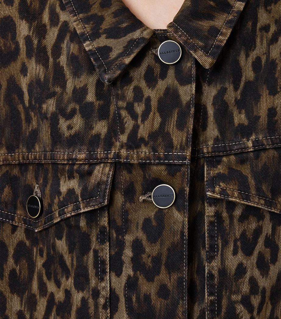 Leopard Print Willow Denim Jacket LEPPO BROWN Image 8