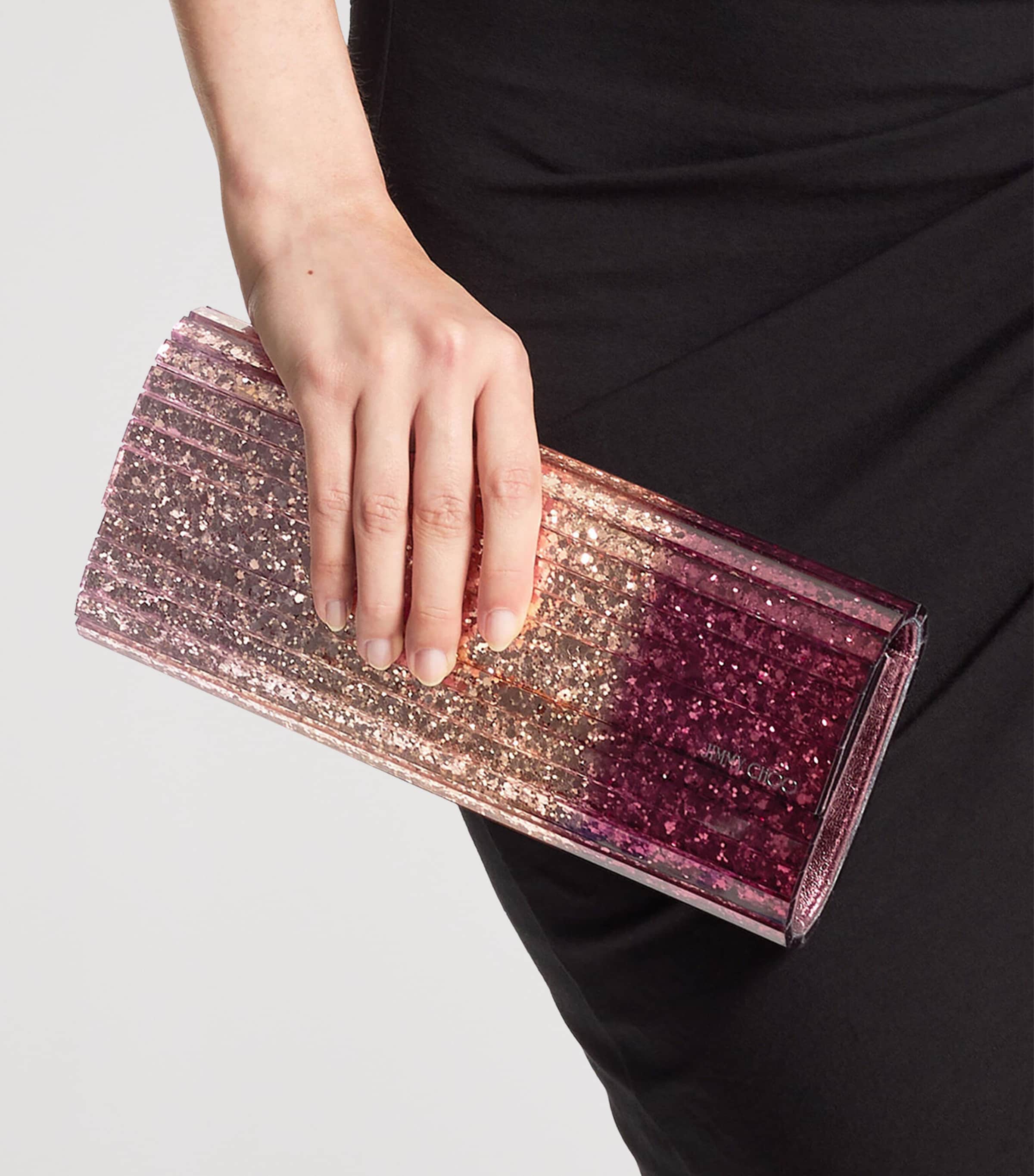 Jimmy Choo Sweetie Glitter Clutch Bag Silky Blush Mix/ligh Image 2