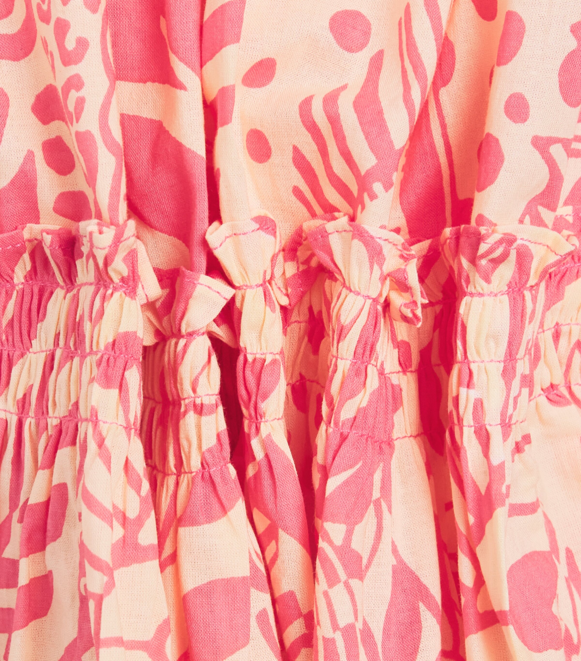 Poupette St Barth Kids Cotton Tiered Cruz Dress (4-12 Years) Pink Toucan Image 3