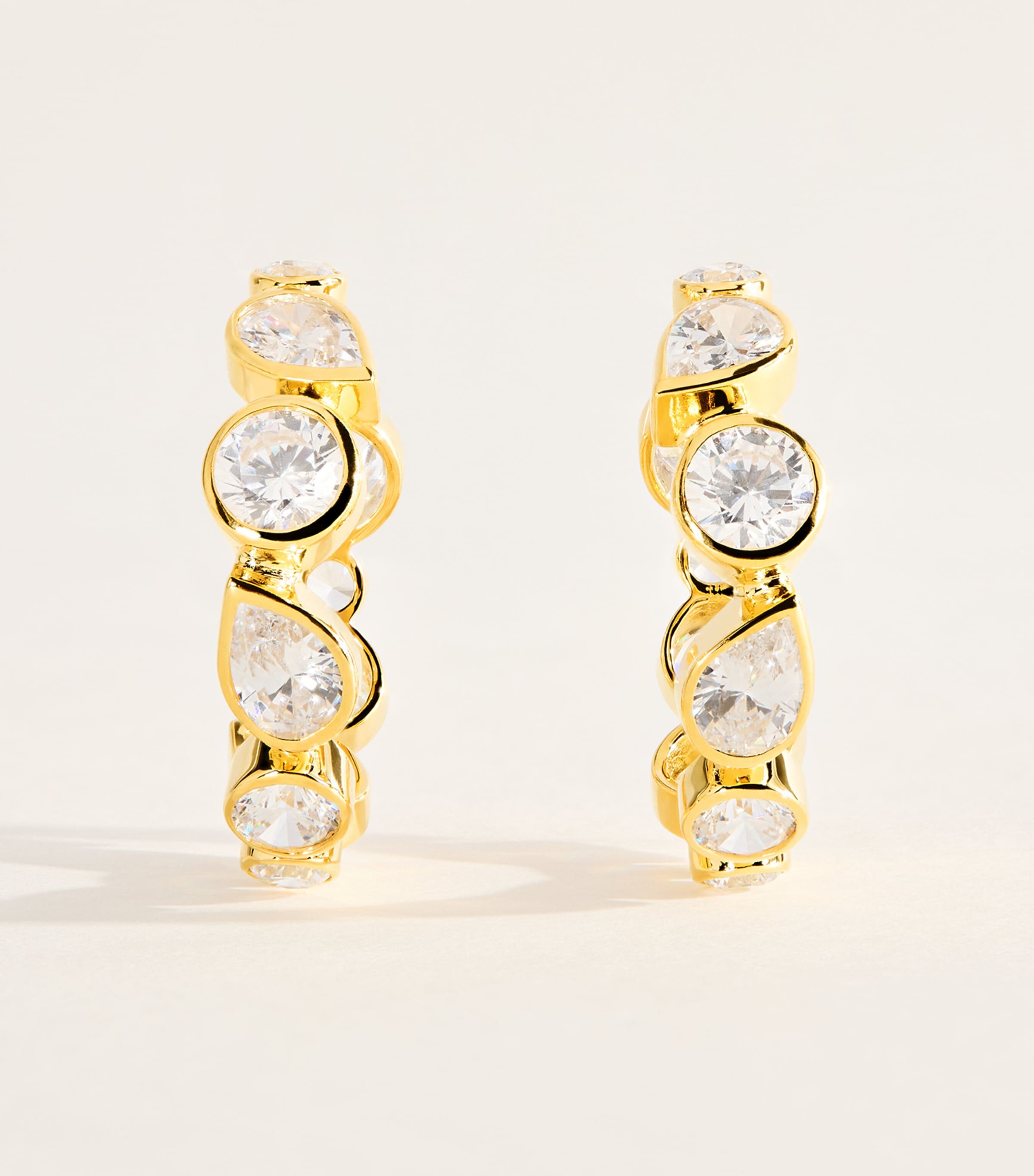Completedworks Crystal A Few Good Anti-Heroes Hoop Earrings Gold Plated Image 1