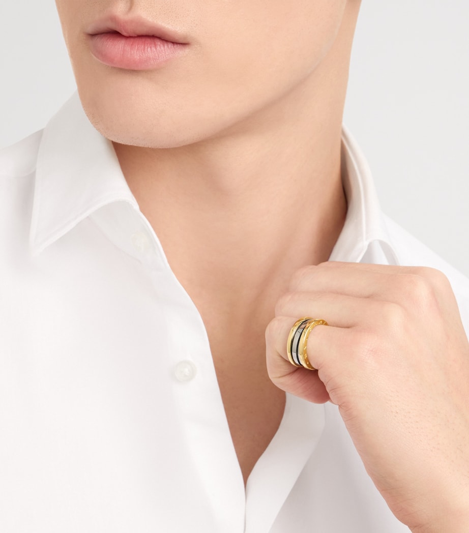 Bvlgari Yellow Gold and Stainless Steel B.zero1 Two-Band Ring Yellow Gold & Steel Image 7