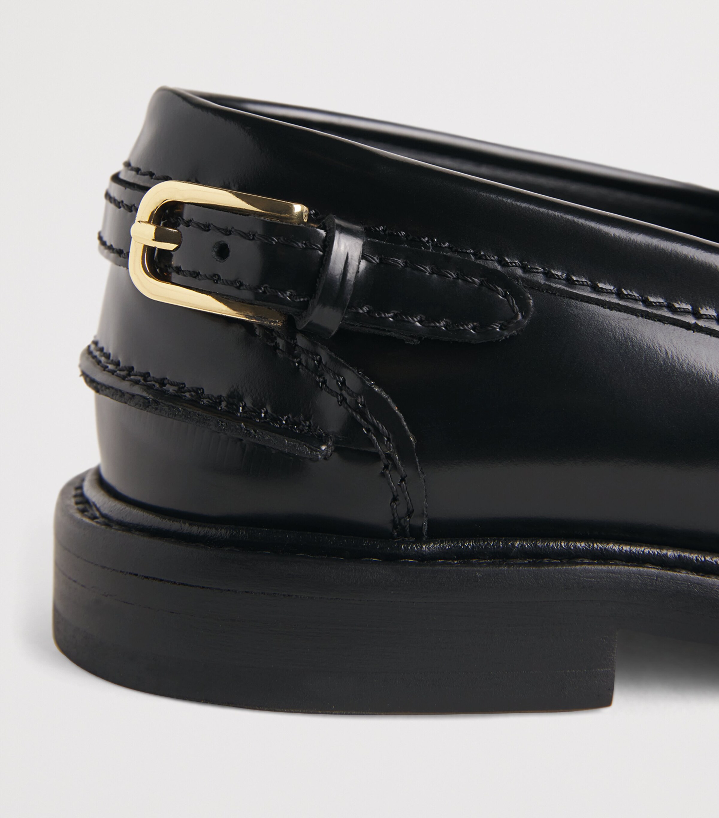 Sandro Paris Leather Buckled Loafers Black Image 7