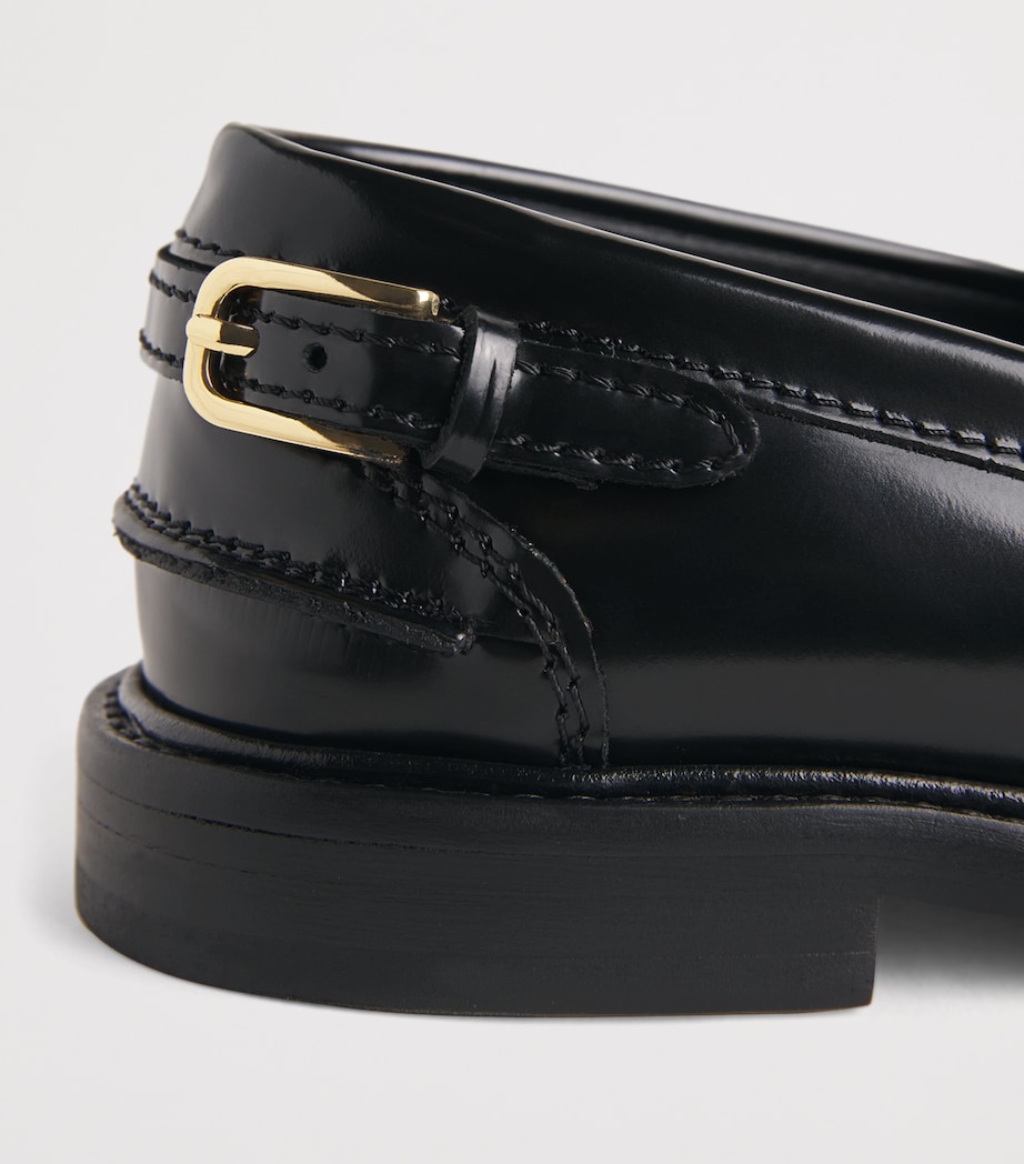 Sandro Paris Leather Buckled Loafers Black Image 7