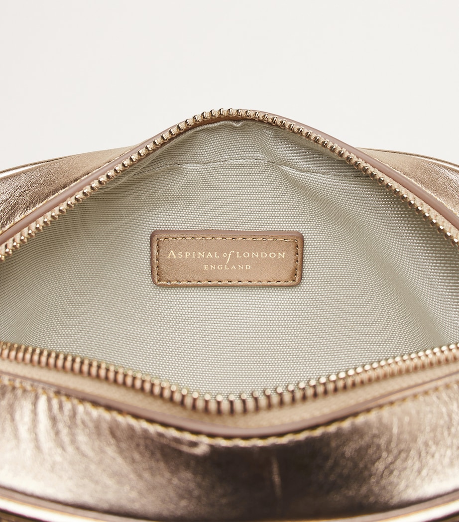 Aspinal Of London Leather Woven Camera Bag Champagne Image 5