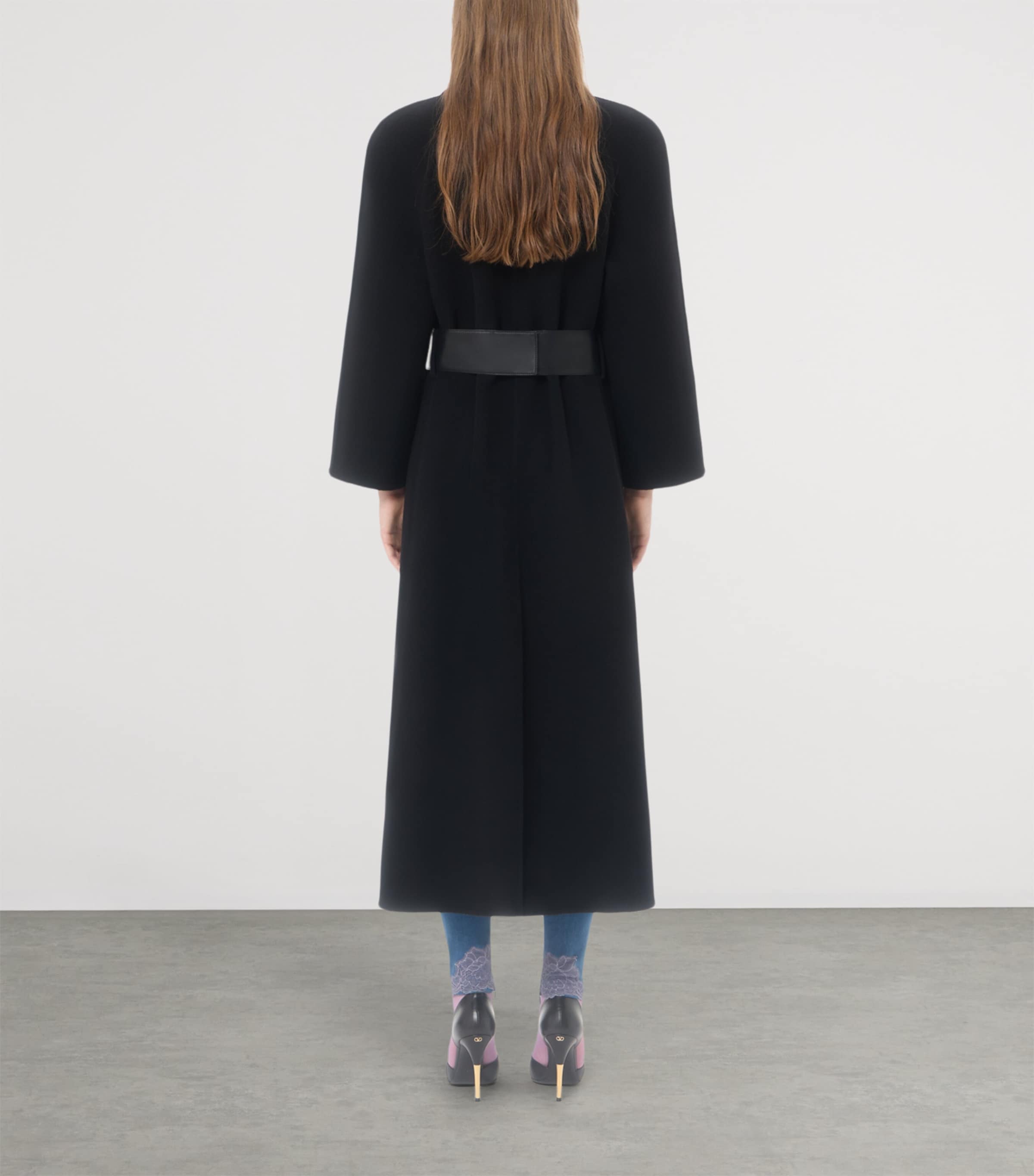 Valentino Womens Virgin Wool-Cashmere Belted Coat Image 5