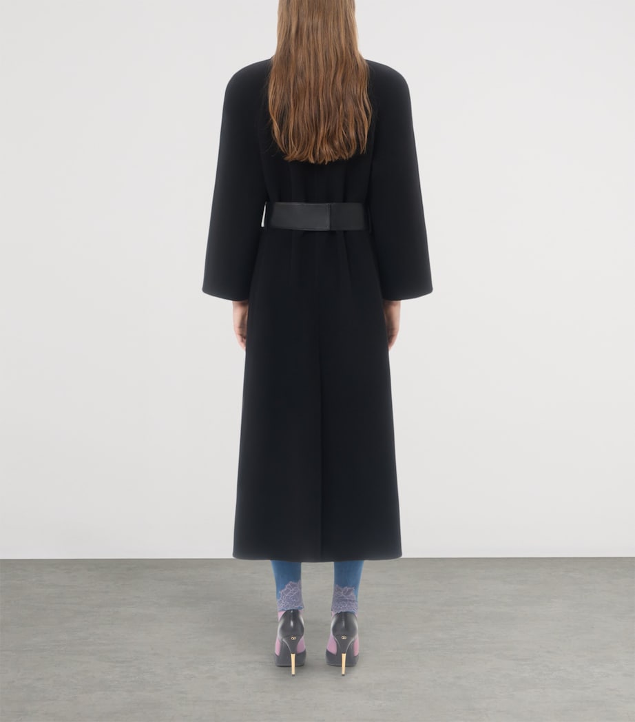 Valentino Womens Virgin Wool-Cashmere Belted Coat Image 5