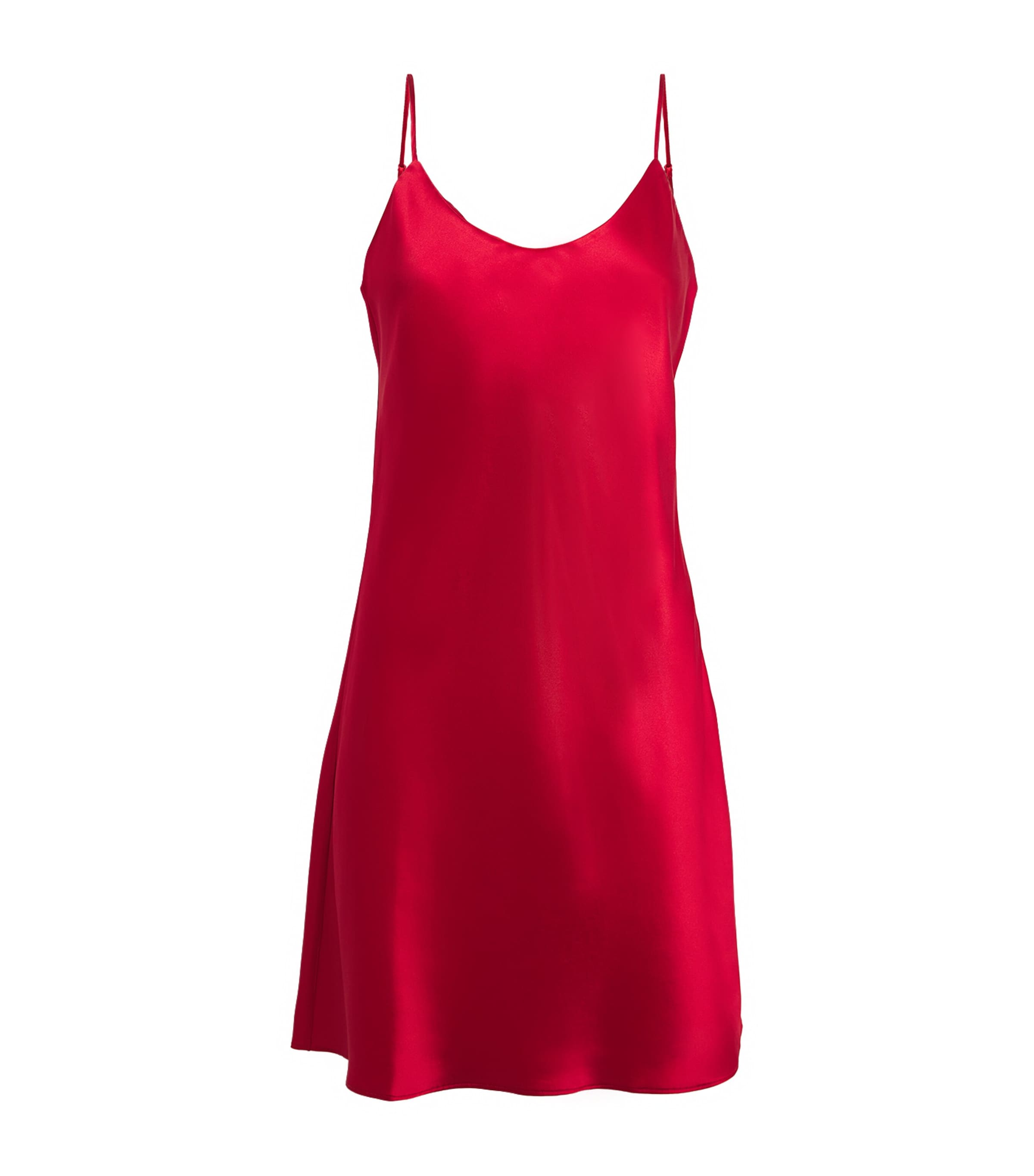 Olivia Von Halle Venus Ruby Red Slip Dress