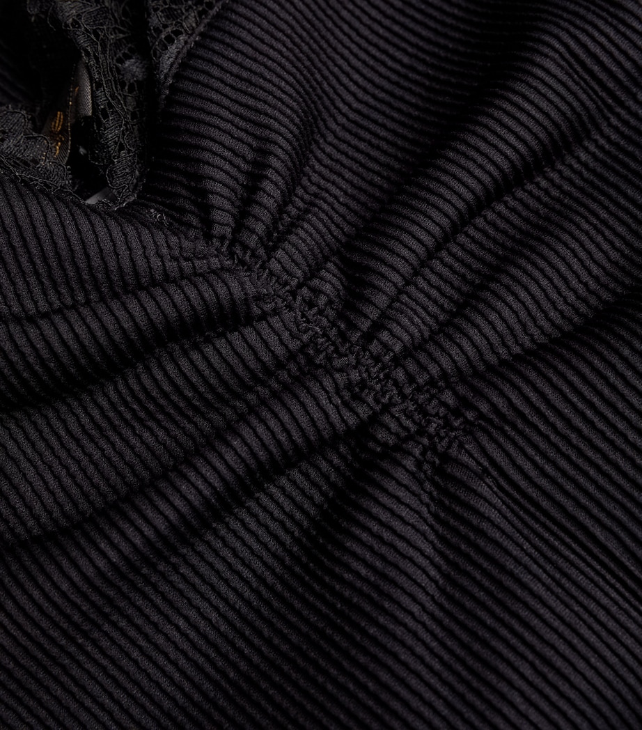 Lace-Trim T-Shirt BLACK Image 5