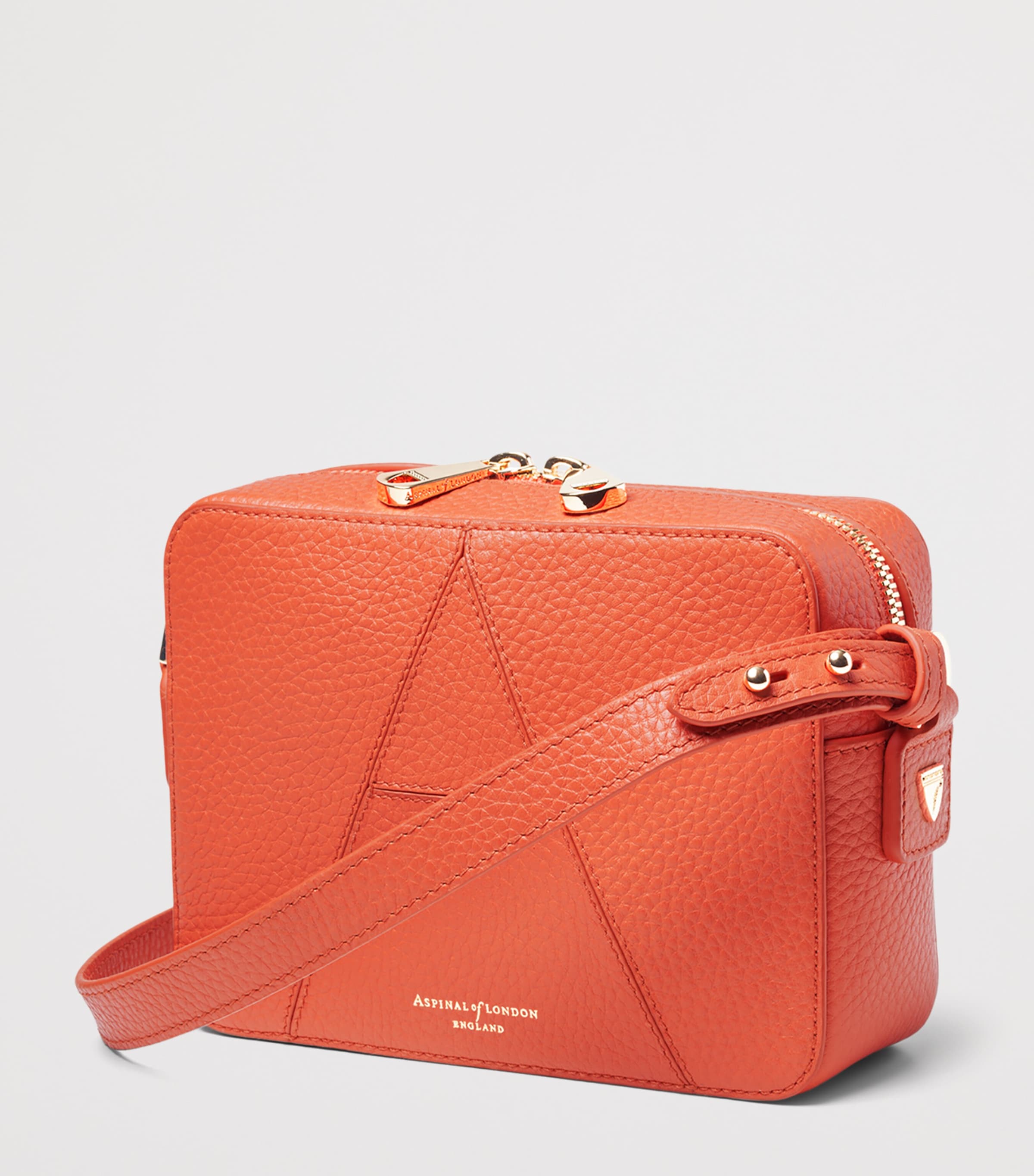 Aspinal Of London Leather A Camera Bag Orange Image 2