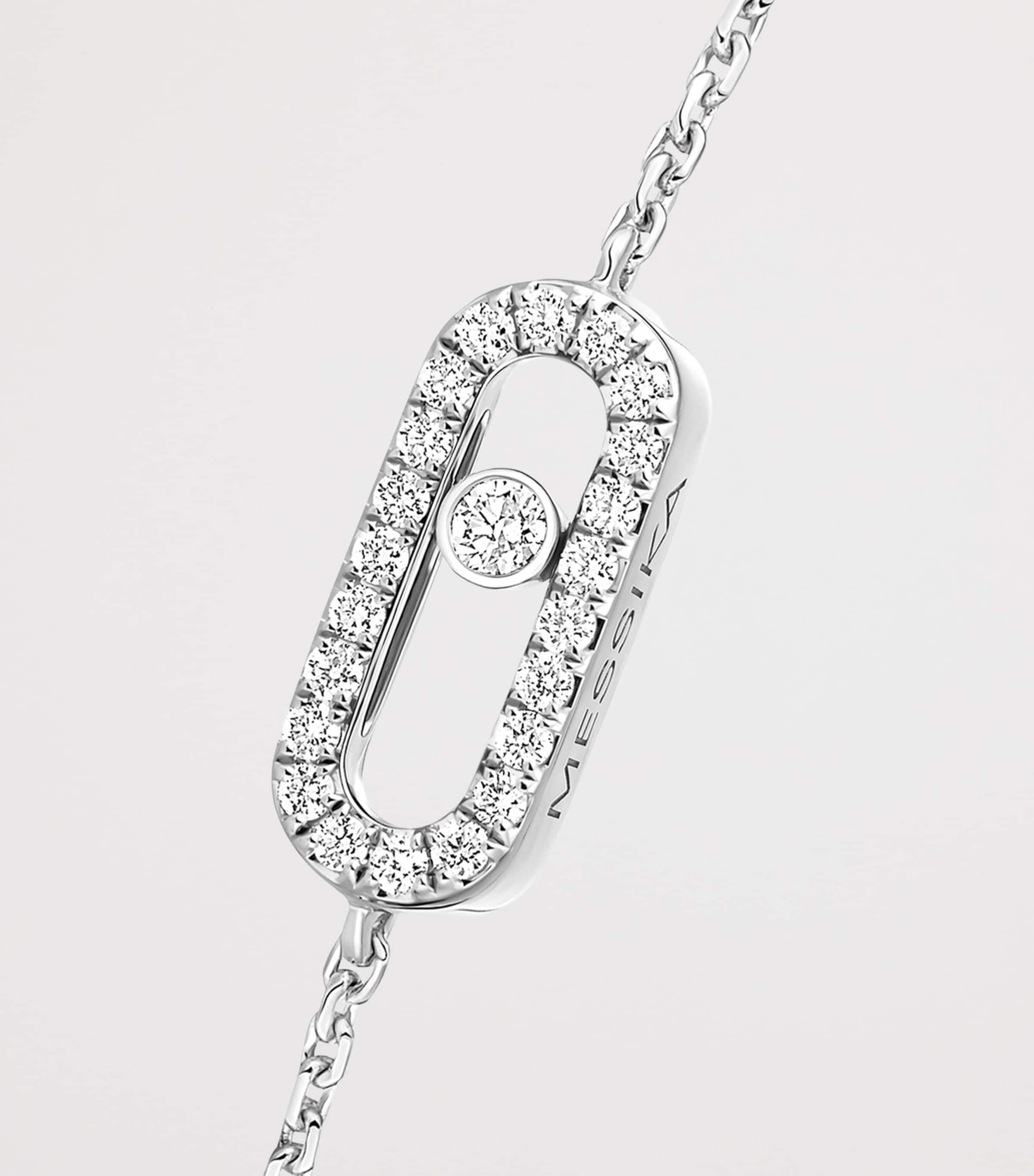 Messika Move Uno Mini White Gold and Diamond Chain Bracelet White Gold Image 3