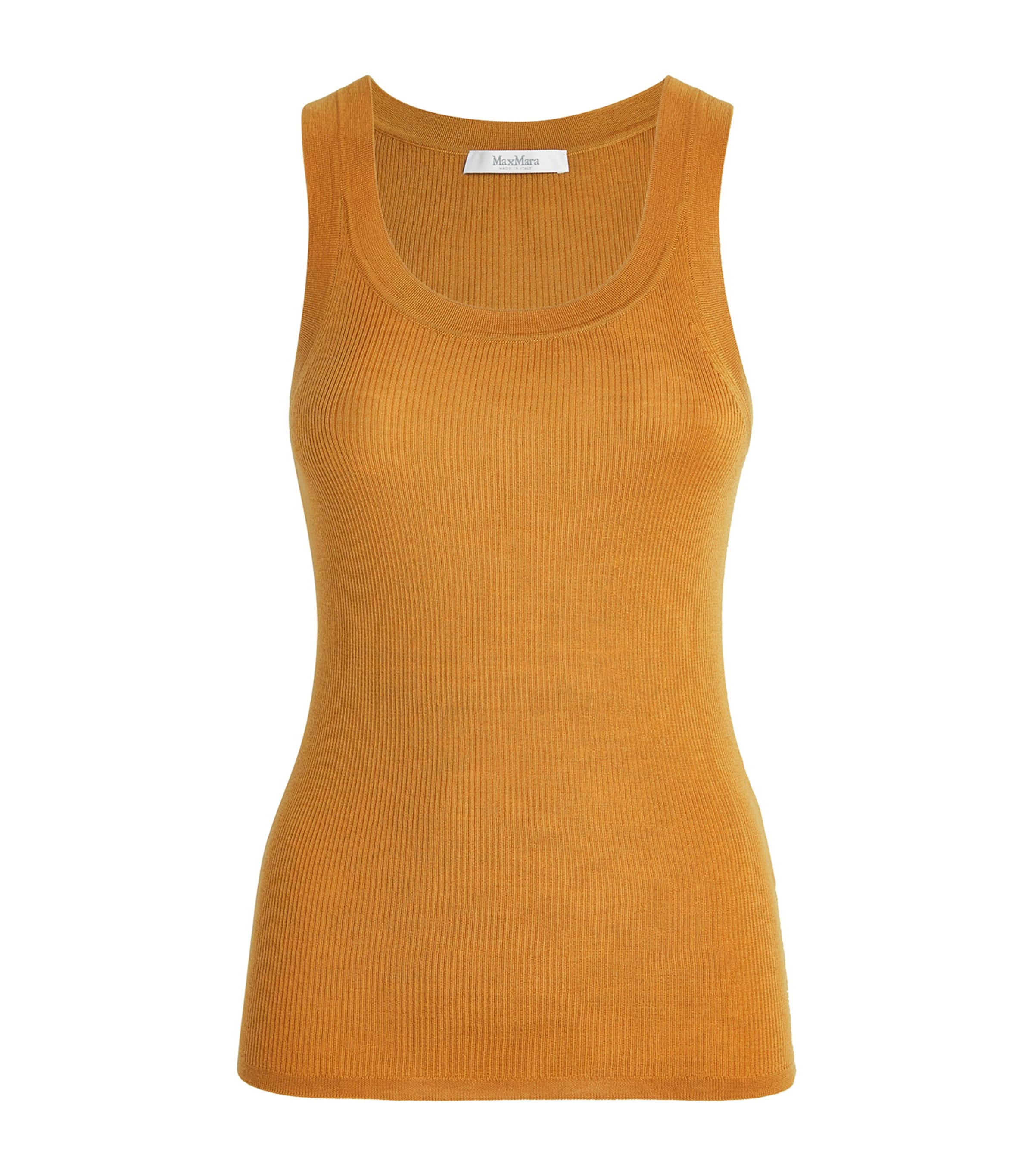 Max Mara Virgin Wool Tank Top In Brown
