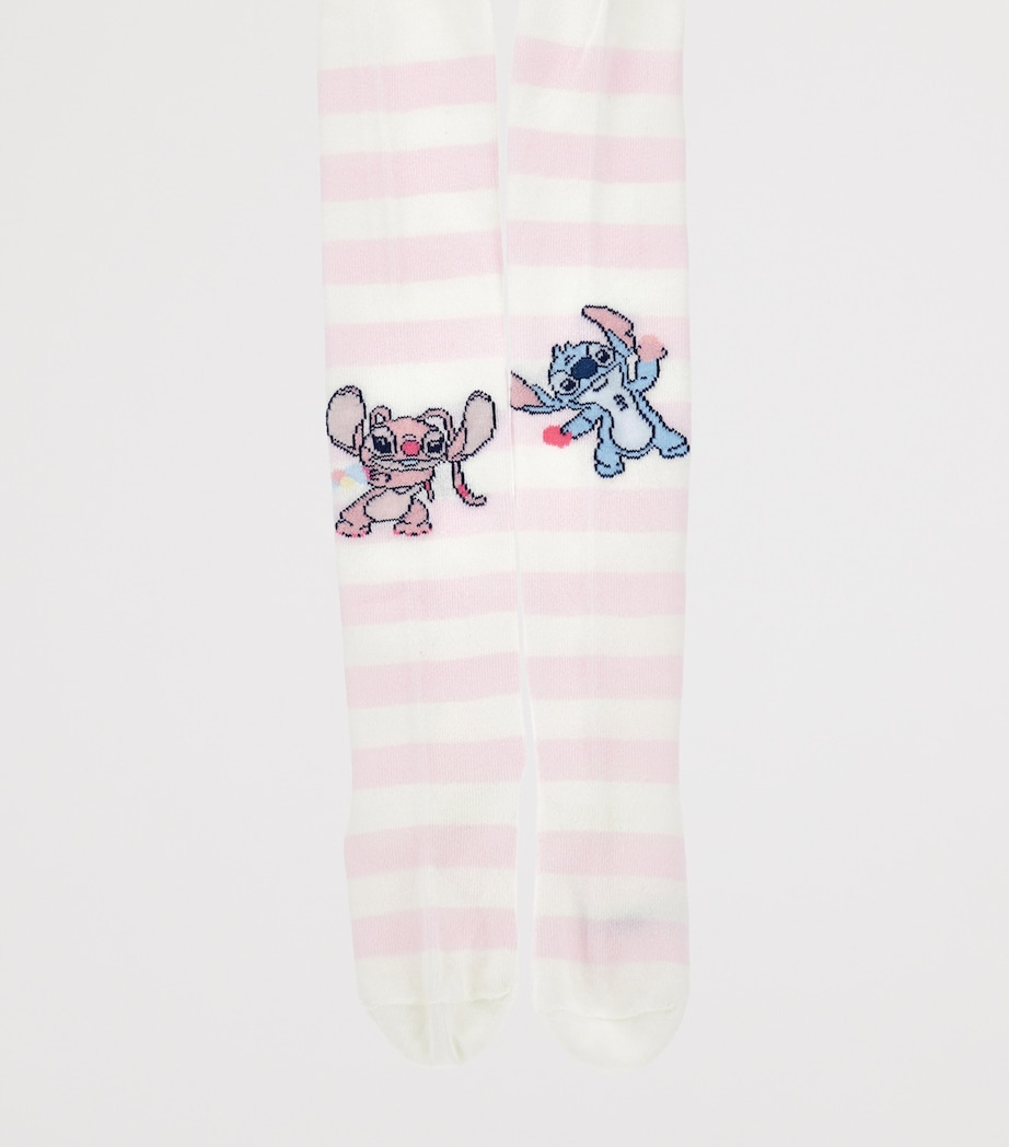 x Disney Cotton-Blend Striped Stitch Tights PANNA+FAIRYTALE Image 1