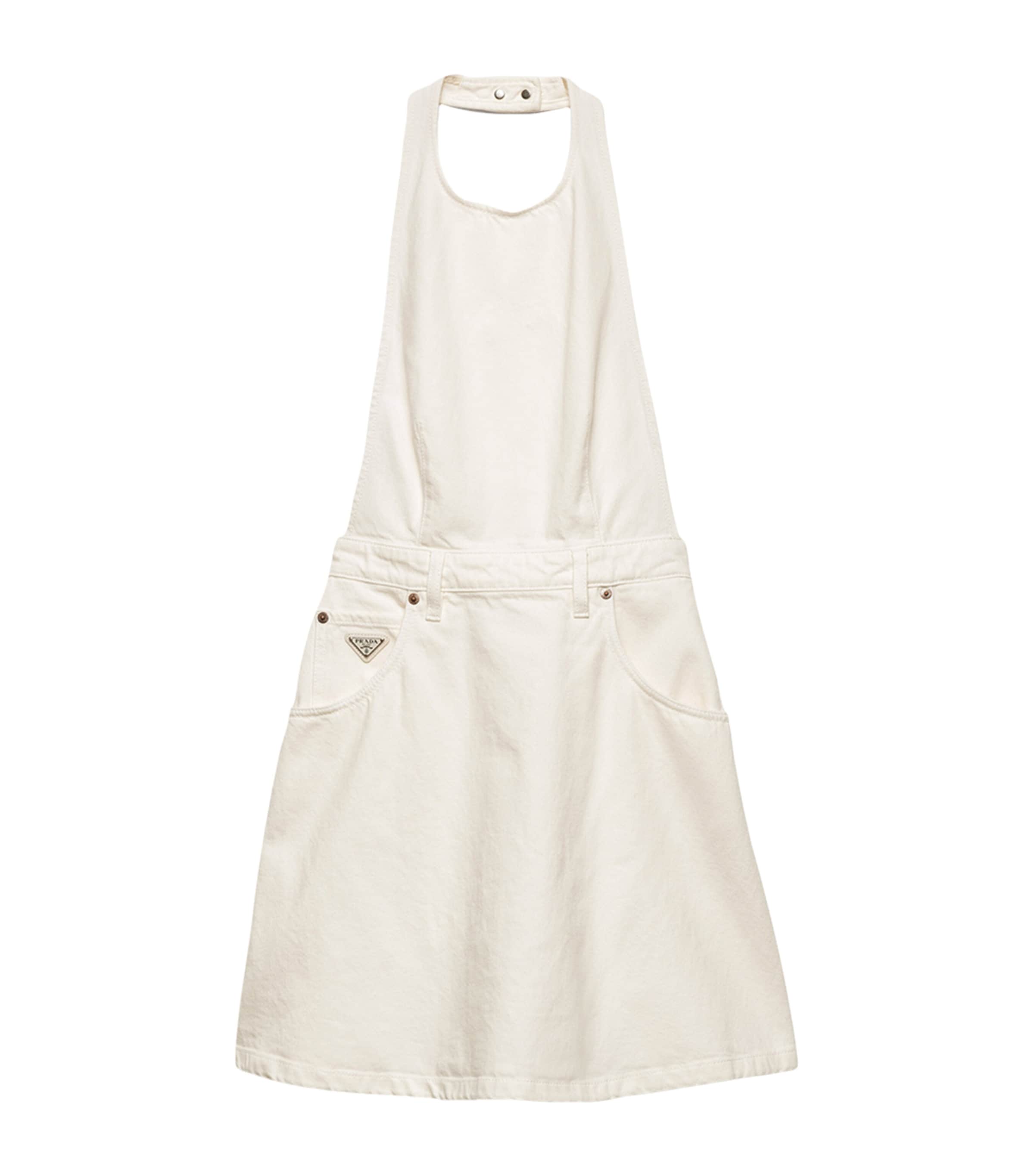 Denim Halterneck Mini Dress F01CD Image 1