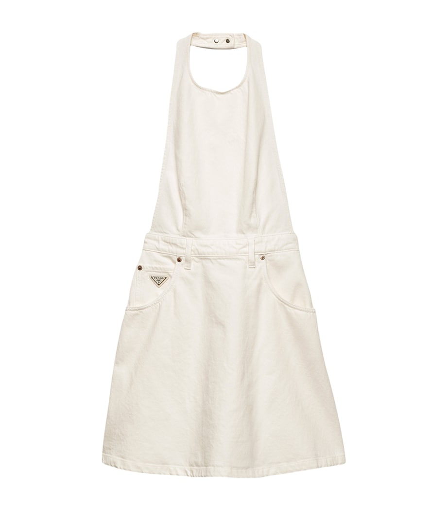 Denim Halterneck Mini Dress F01CD Image 1