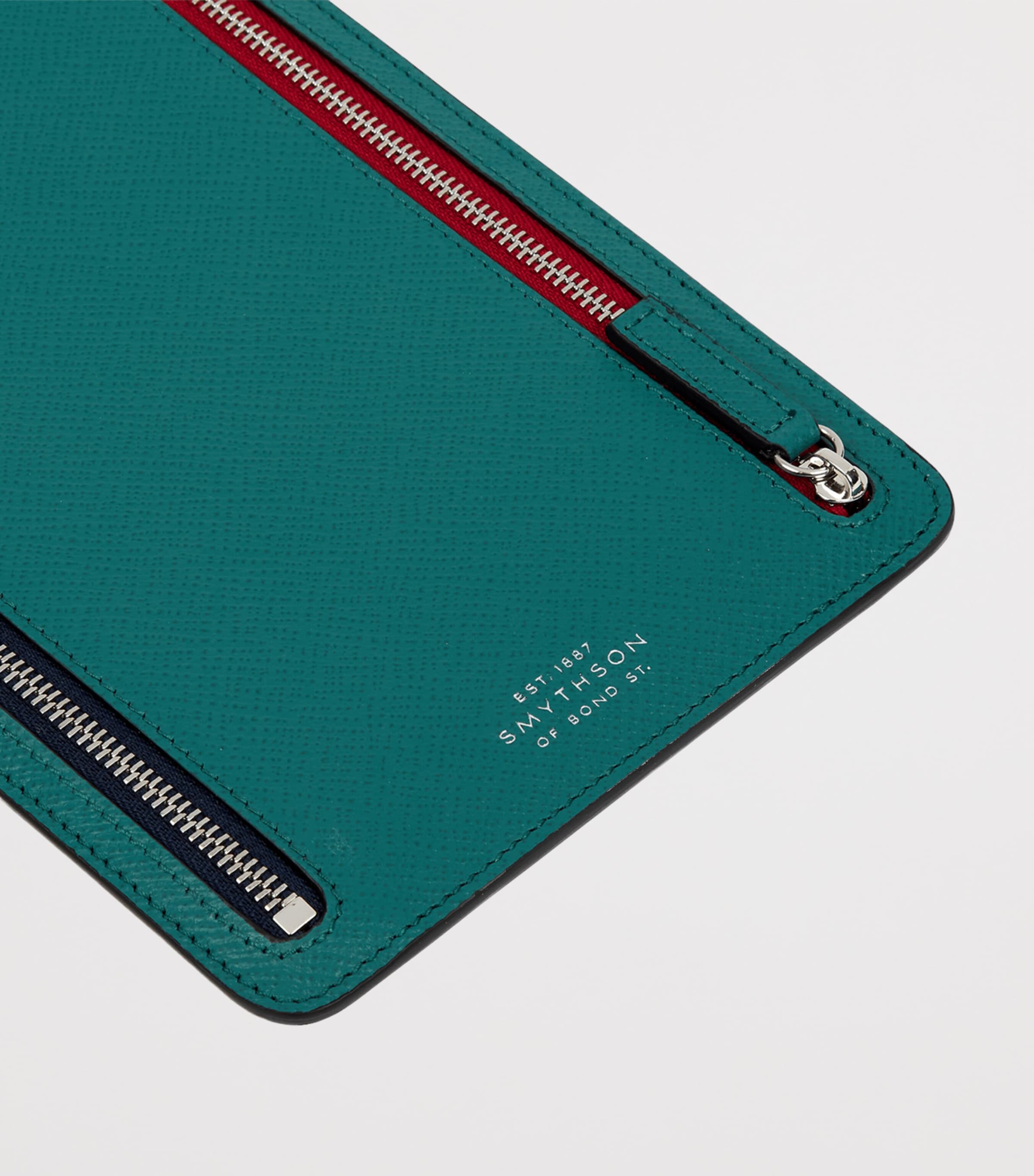 Panama Leather Multi-Zip Wallet PETROL Image 4