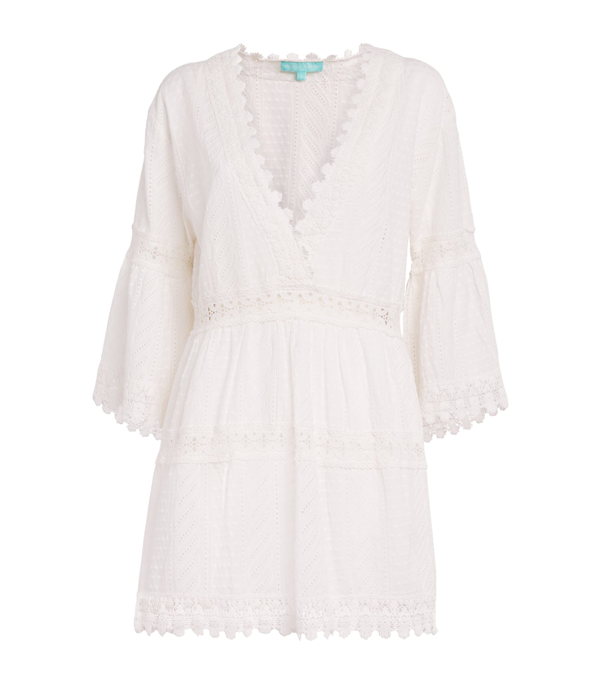 Cotton Victoria Mini Kaftan Dress WHITE4 Image 1