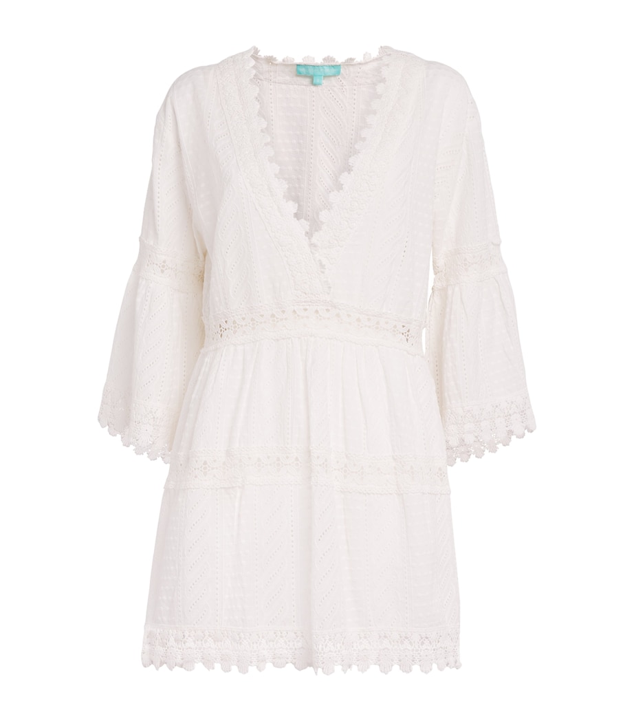 Cotton Victoria Mini Kaftan Dress WHITE4 Image 1