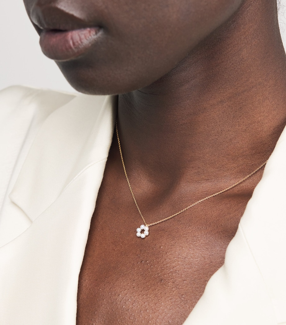 Yellow Gold and Pearl Starry Night Luna Perle Necklace YELLOW GOLD Image 2