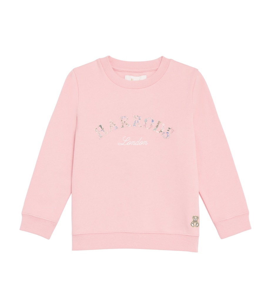 Harrods Cotton Jersey Floral Sweatshirt Pink Image 1