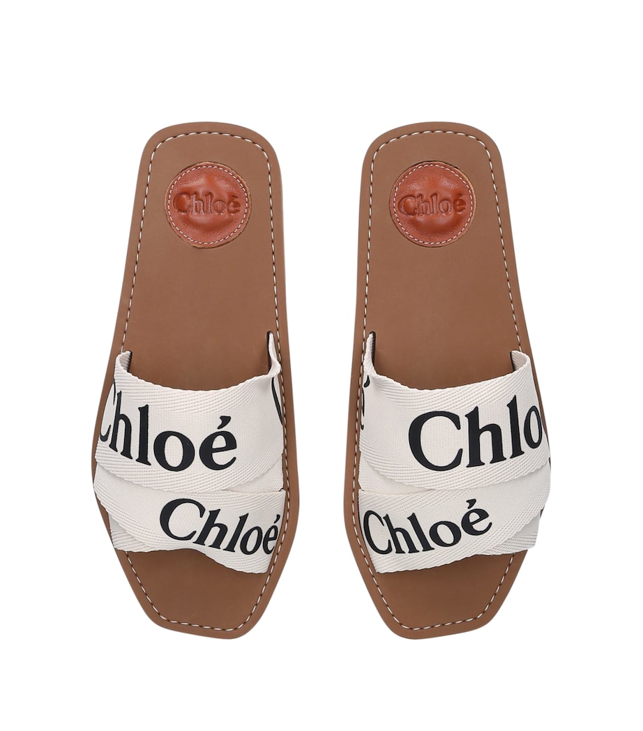 Canvas Jacquard Woody Sandals WHITE Image 4