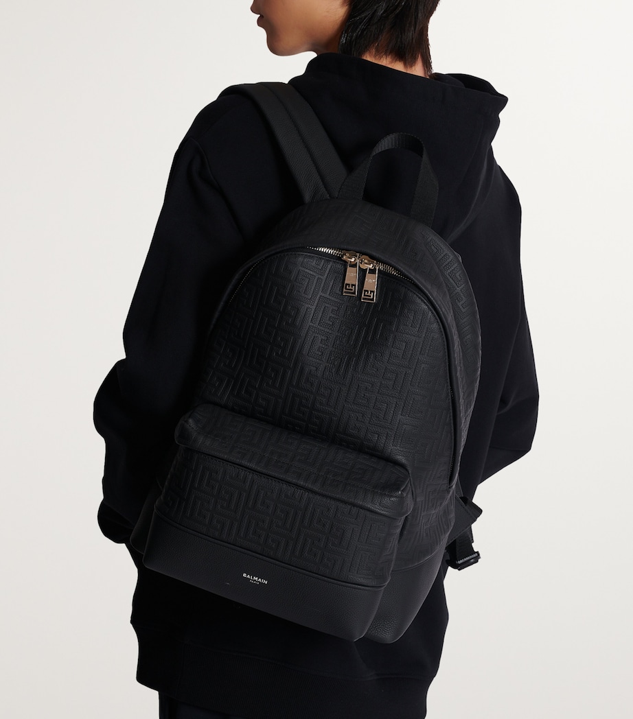 Leather PB Monogram Backpack 0PA NOIR Image 6