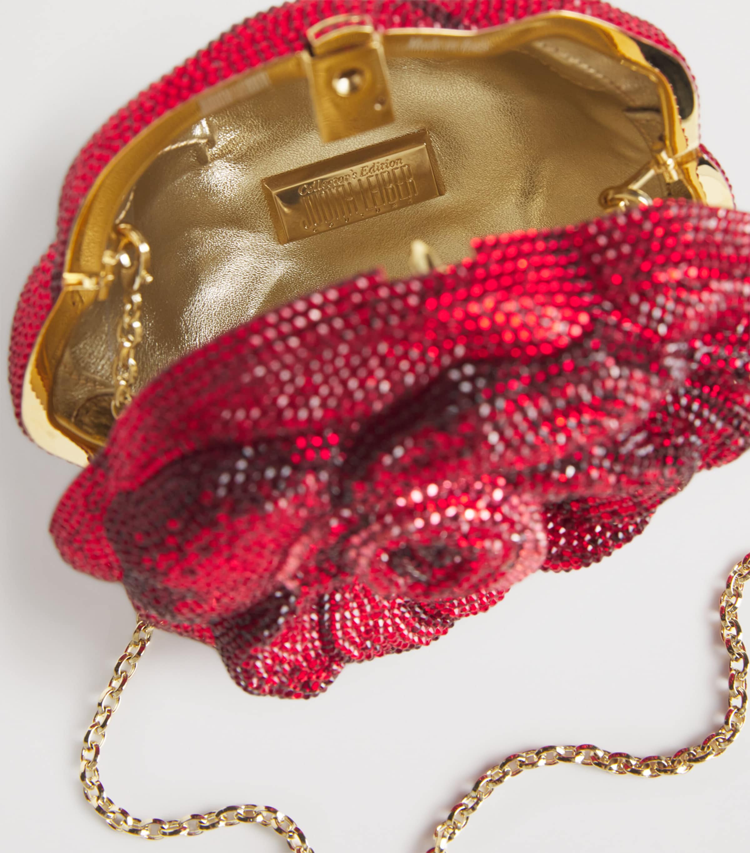 Crystal-Embellished Rose Clutch Bag CHAMPAGNE SIAM MULTI Image 4