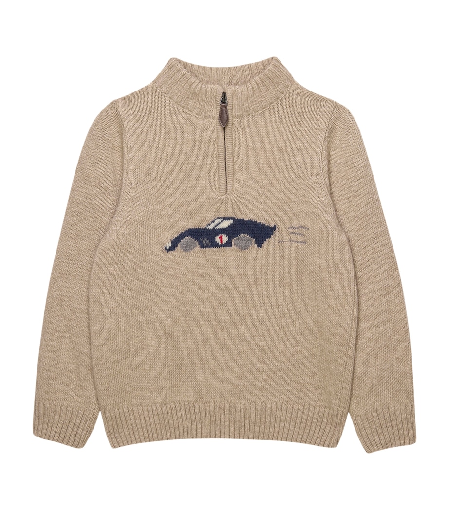 Sebastian Half-Zip Sweater (2-5 Years) OATMEAL Image 1