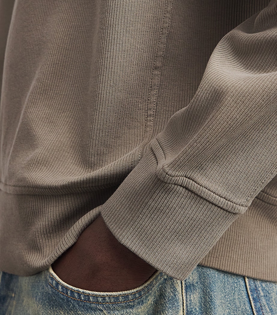 Stone Island Mens Ribbed Compass Patch Sweatshirt Image 3