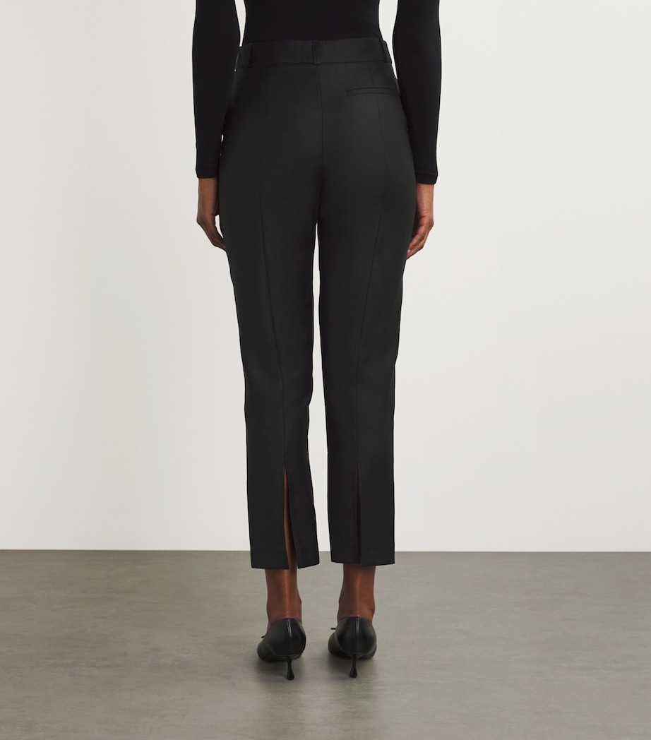 Wool Hem-Split Trousers BLACK Image 4