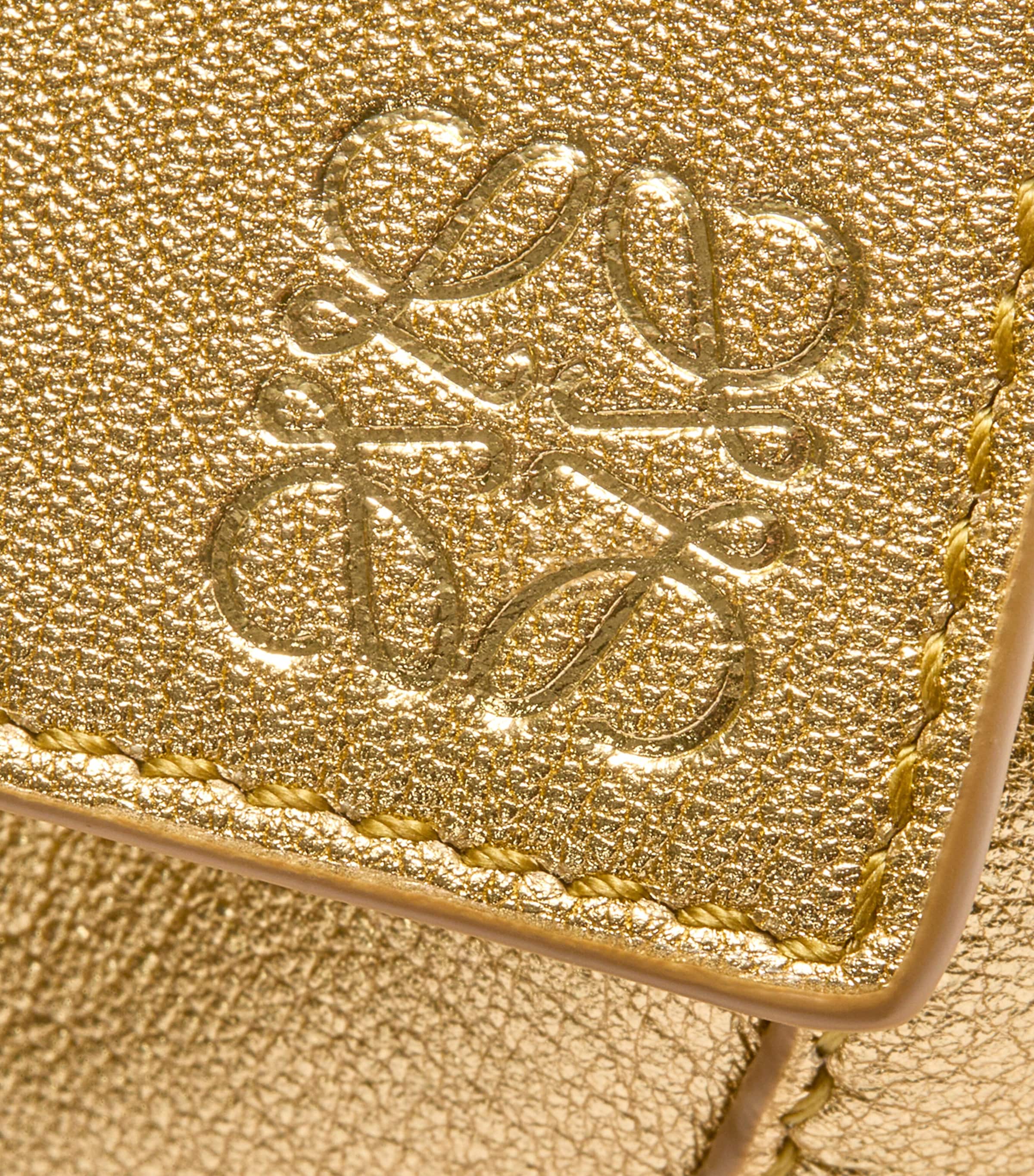 Mini Metallic Leather Puzzle Top-Handle Bag GOLD Image 7