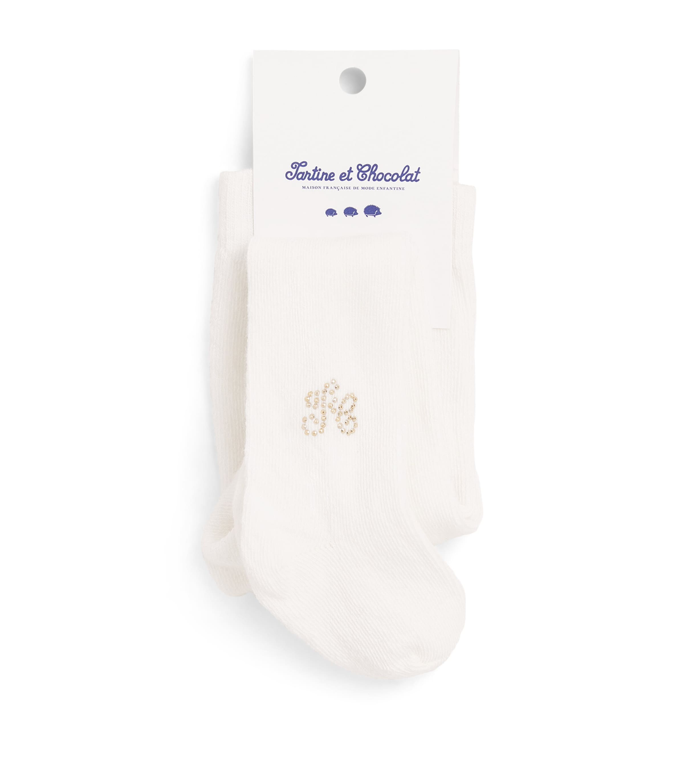 Tartine et Chocolat Embellished Tights Nacre Image 1