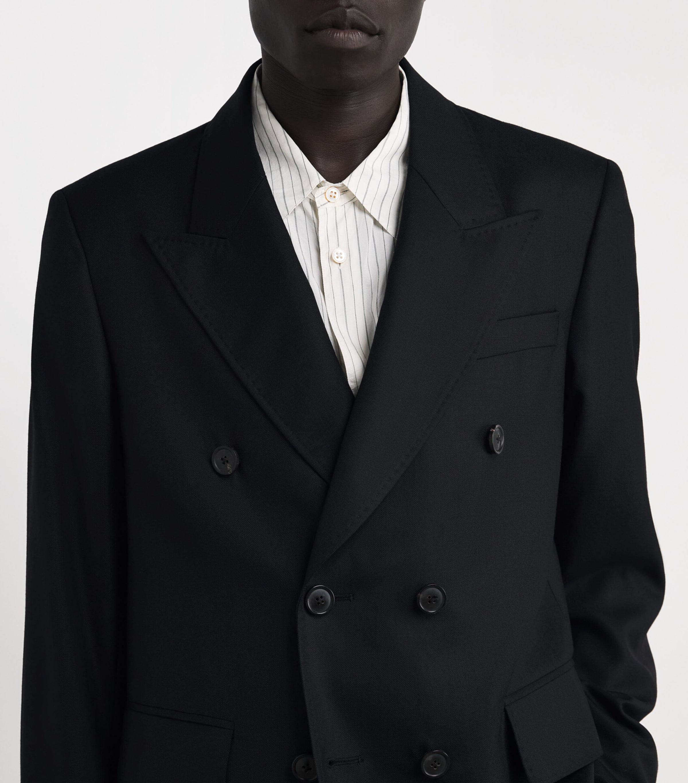 Wool Unconstructed Blazer BLACK PANAMA WOOL Image 6