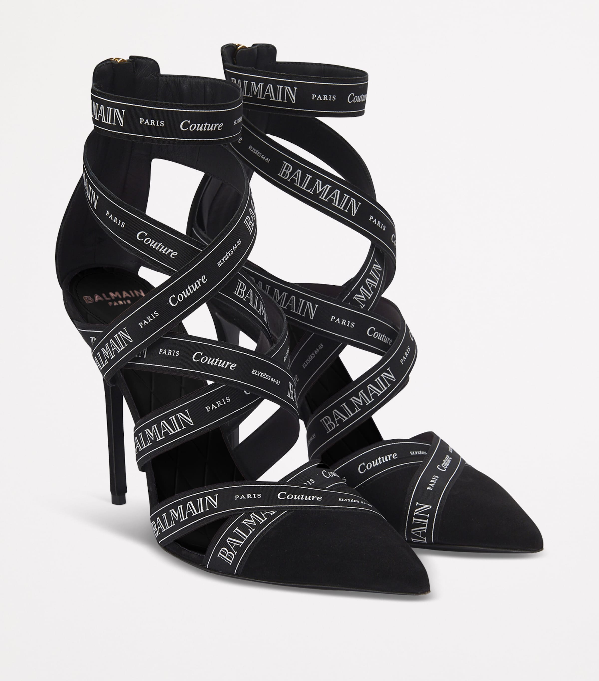 Balmain Suede Logo-Ribbon Pumps 95 | Harrods UK