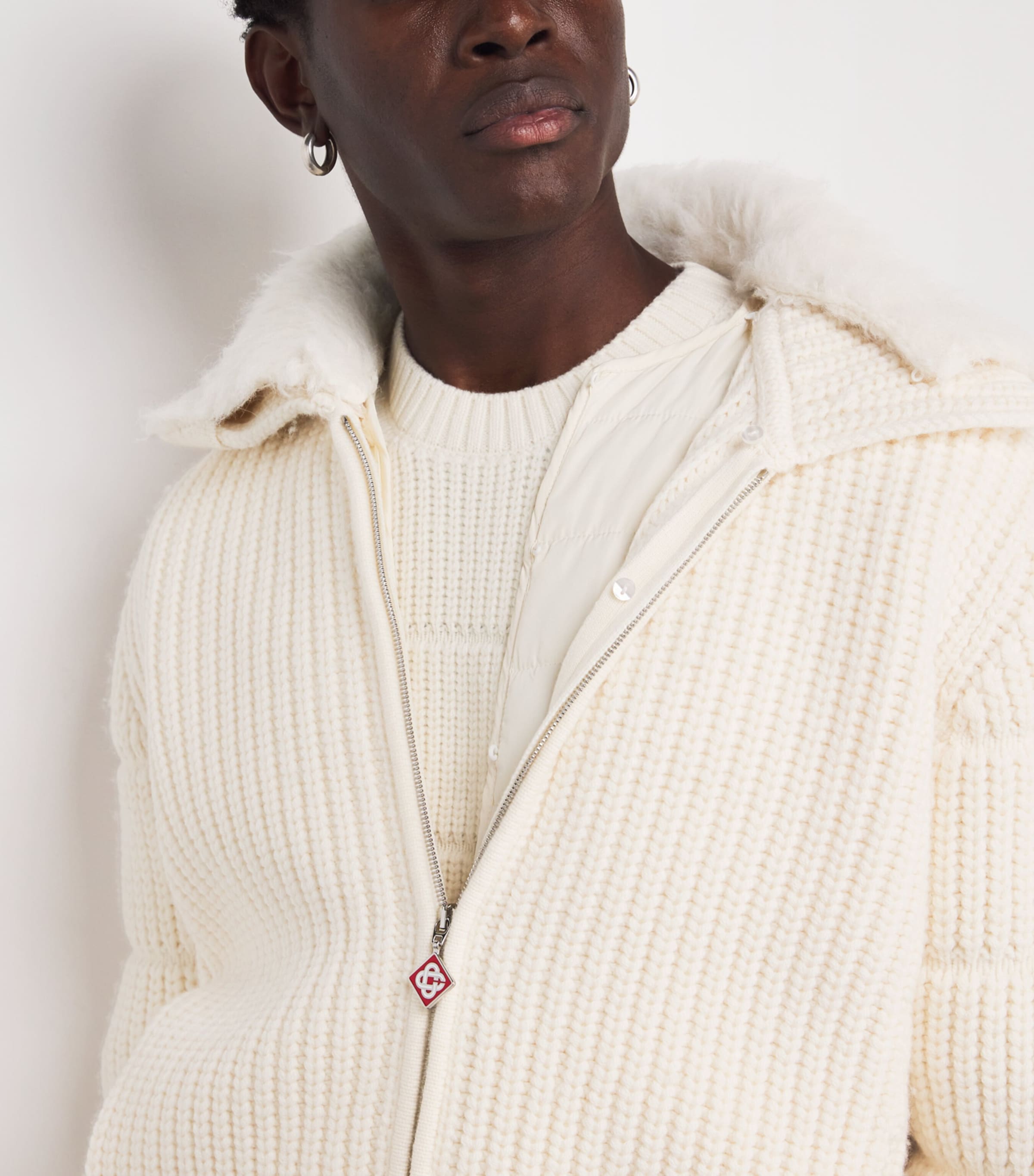 Merino Wool Padded Jacket WHITE Image 6