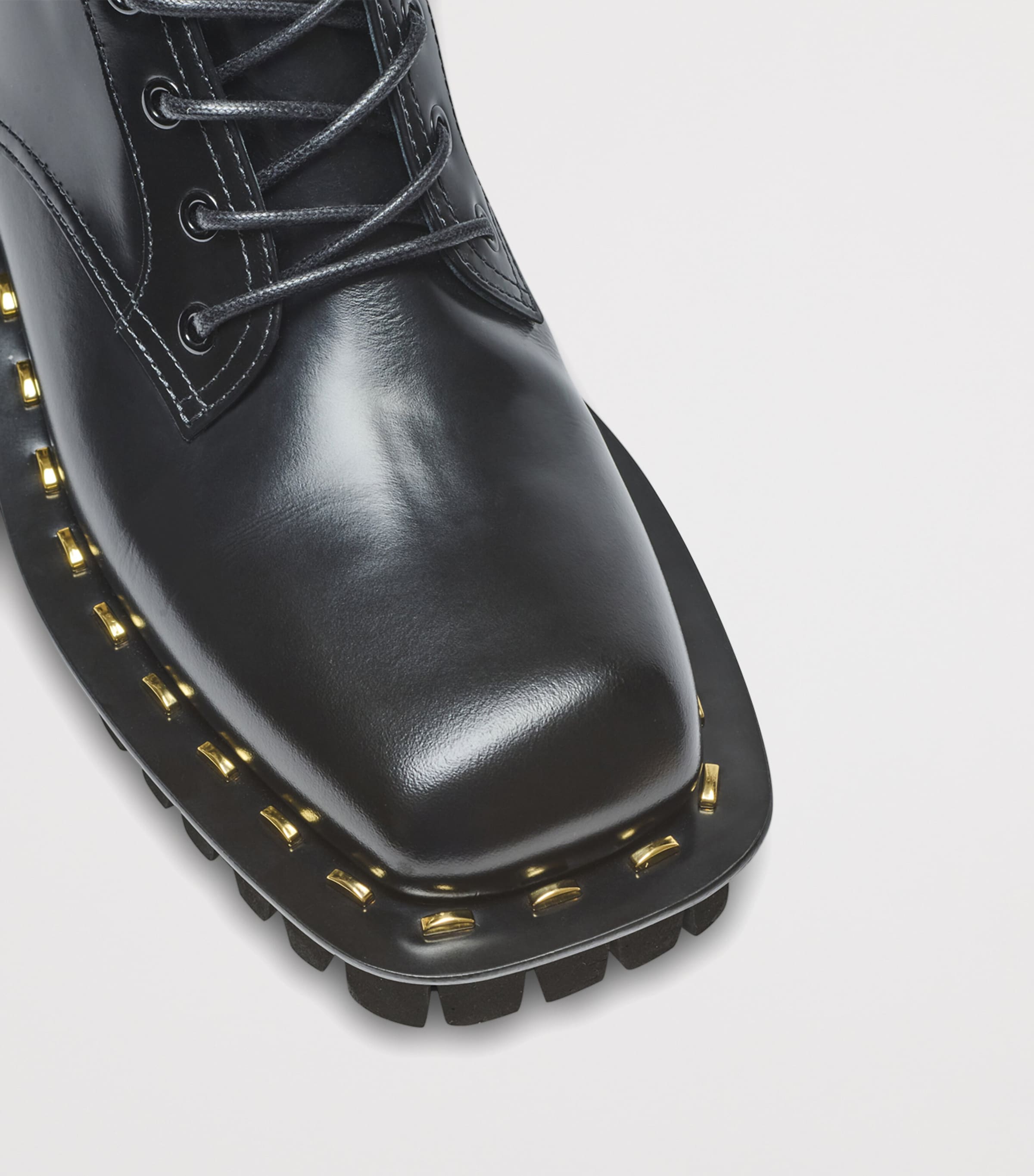 Glazed Leather Army Boots 0PA NOIR Image 8